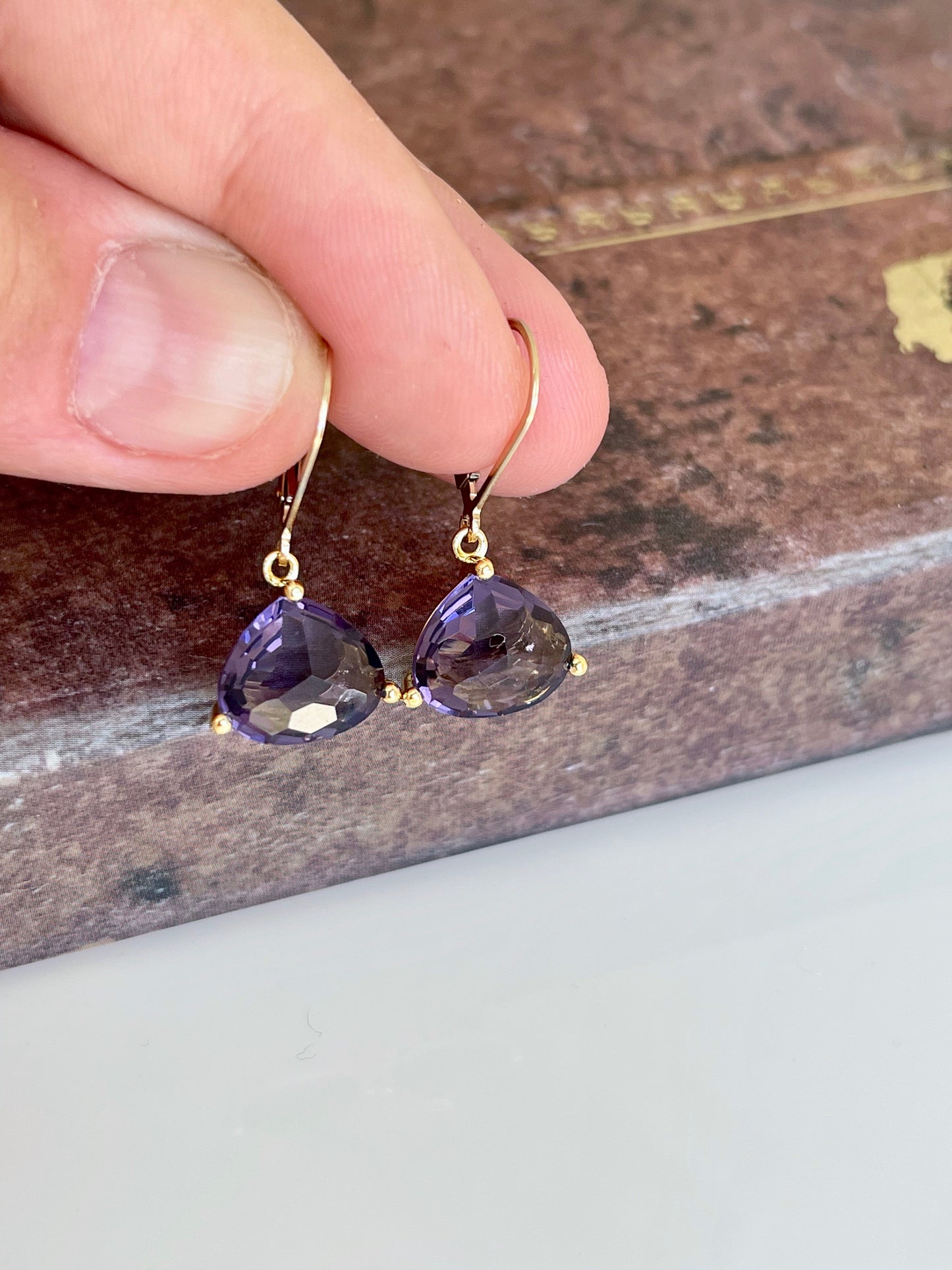 Amethyst Earrings Teardrop