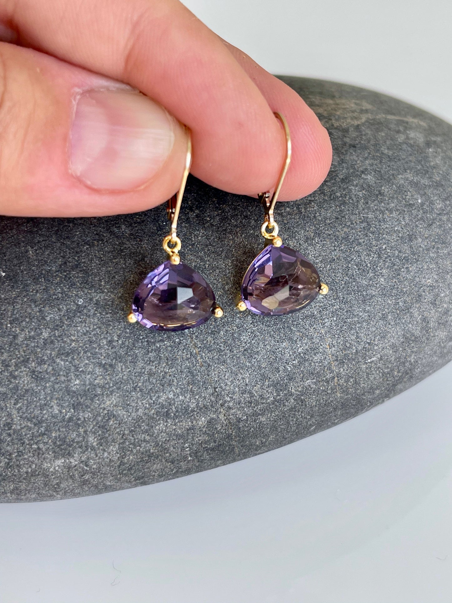 Amethyst Earrings Teardrop