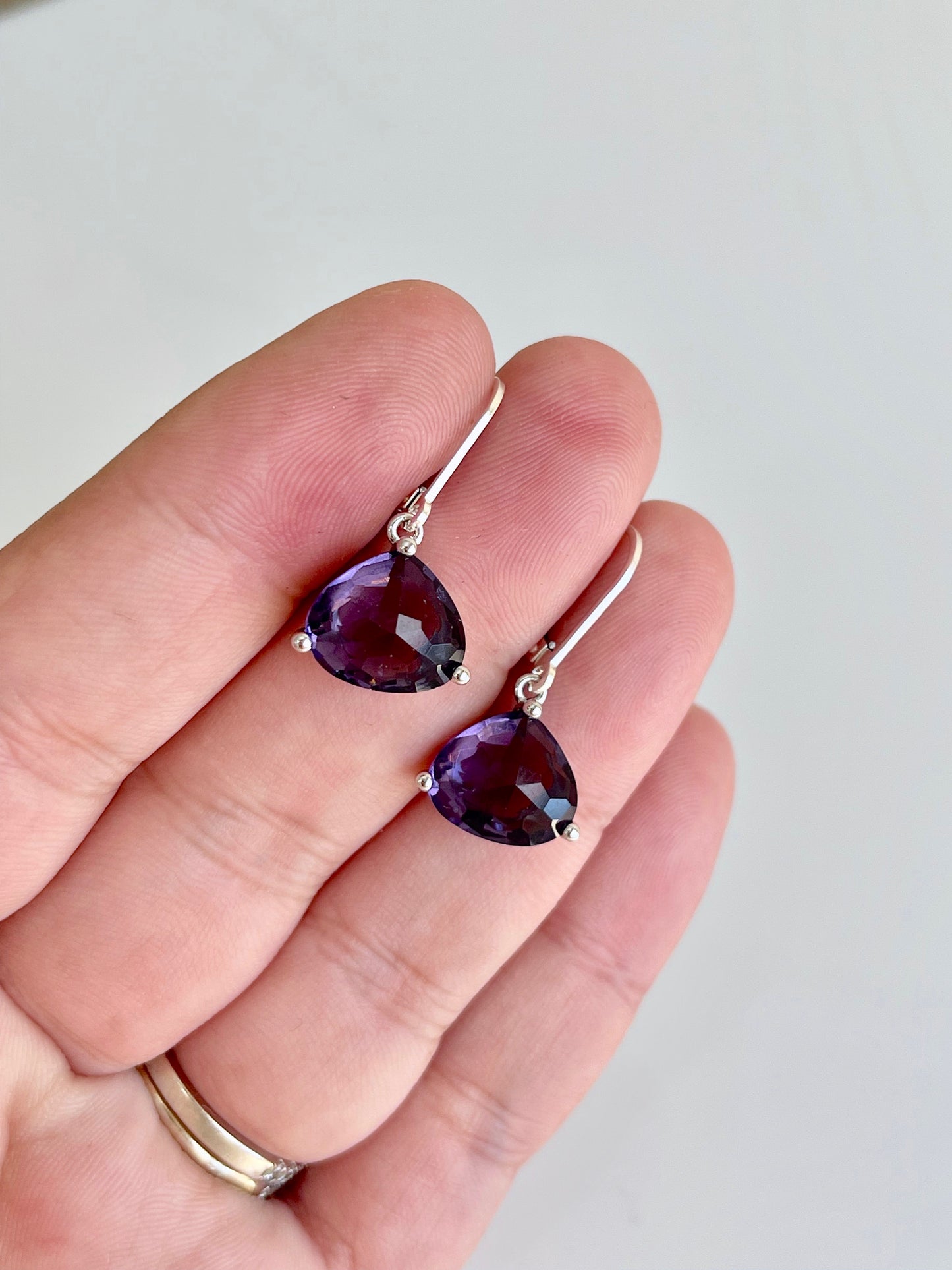 Amethyst Earrings Teardrop