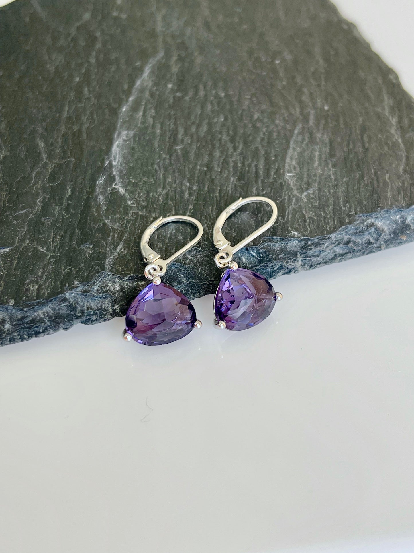 Amethyst Earrings Teardrop