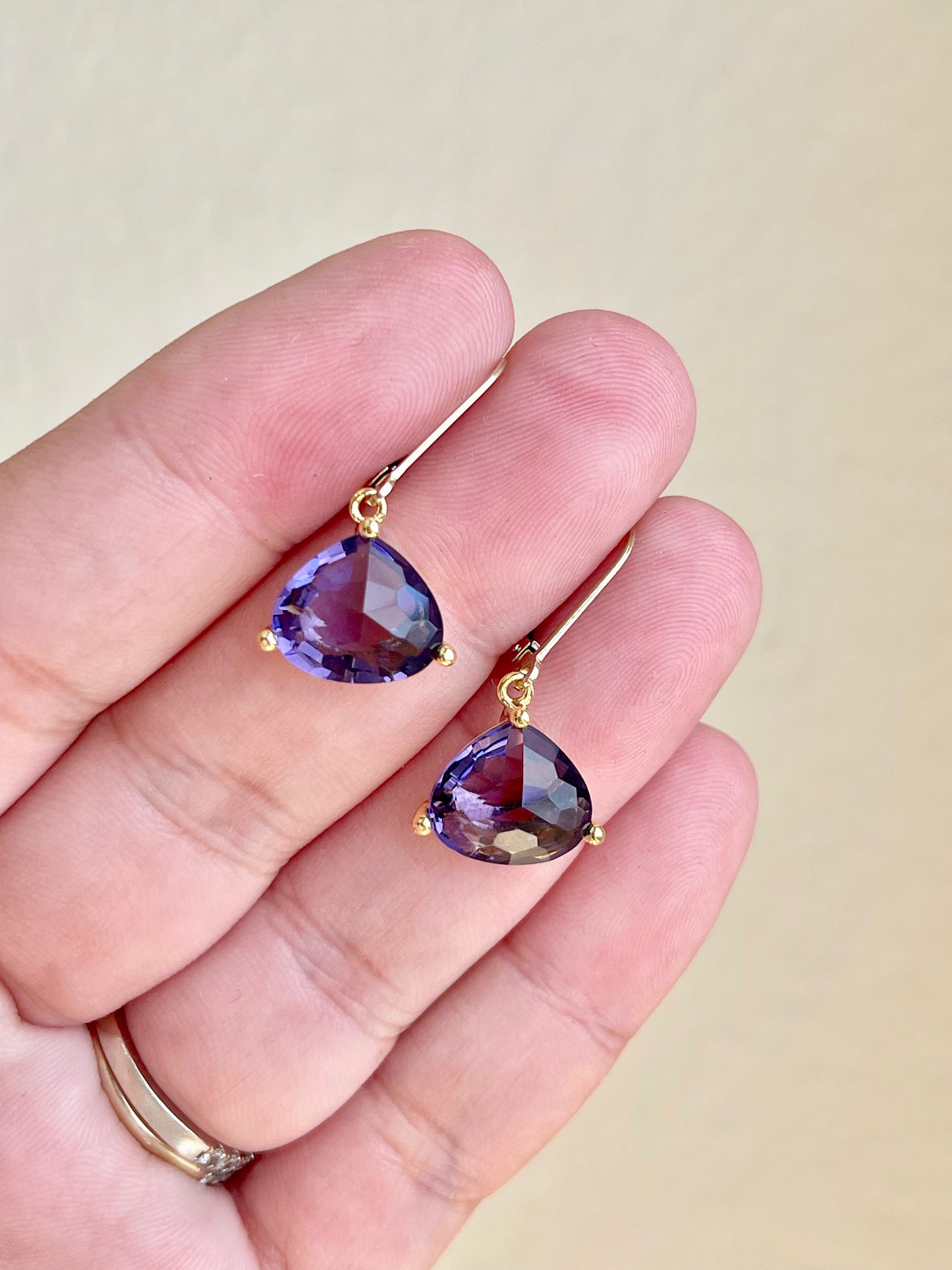 Amethyst Earrings Teardrop