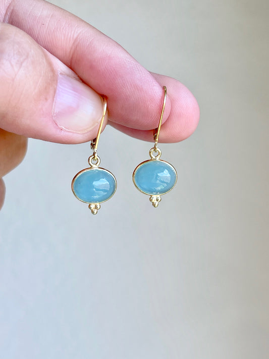 Aquamarine Oval Earrings