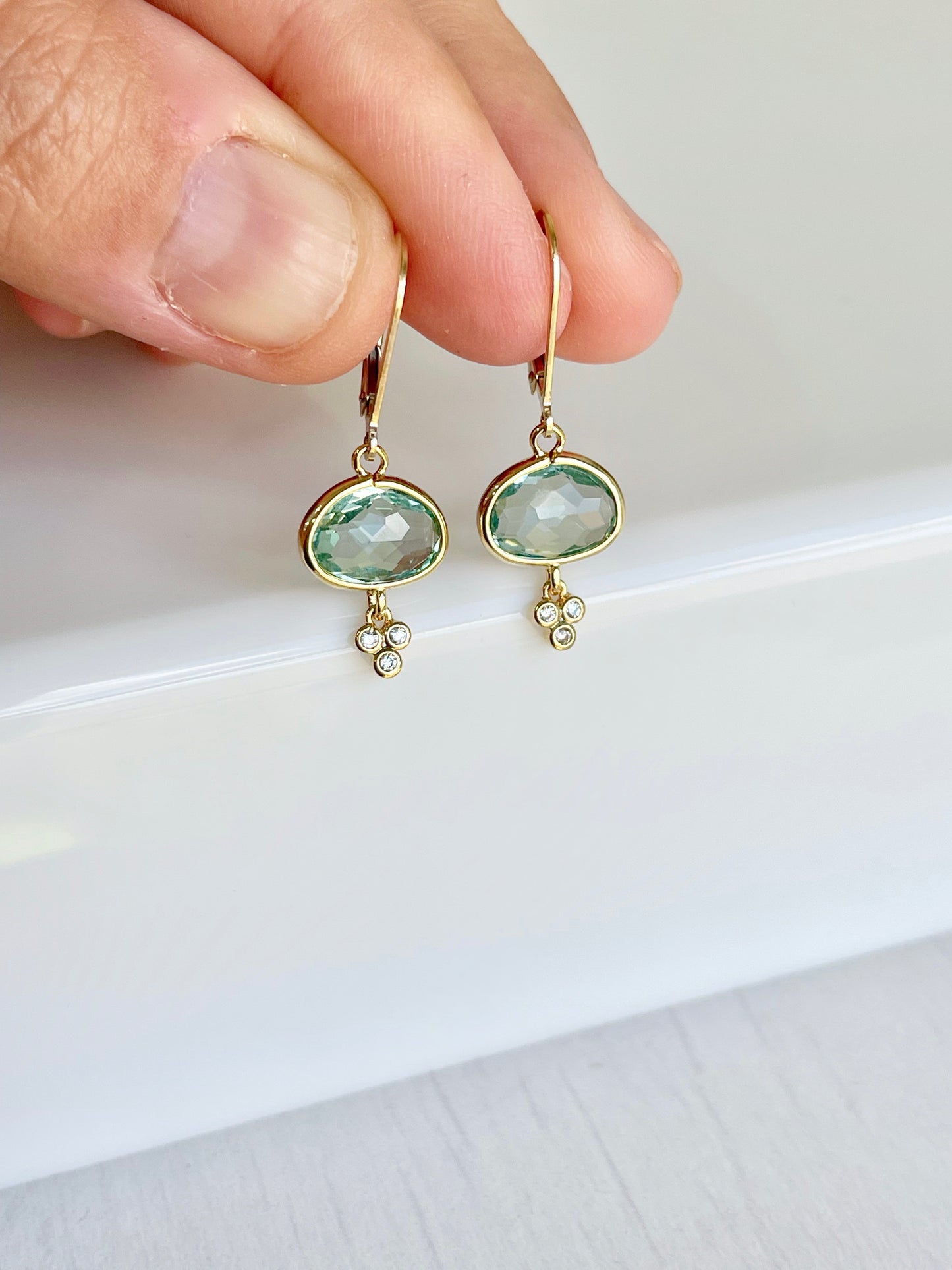 Green Amethyst Earrings