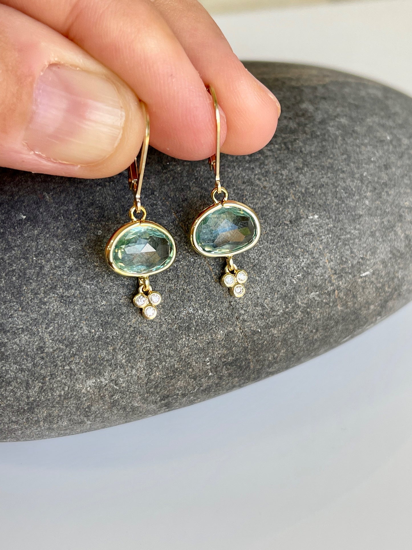 Green Amethyst Earrings