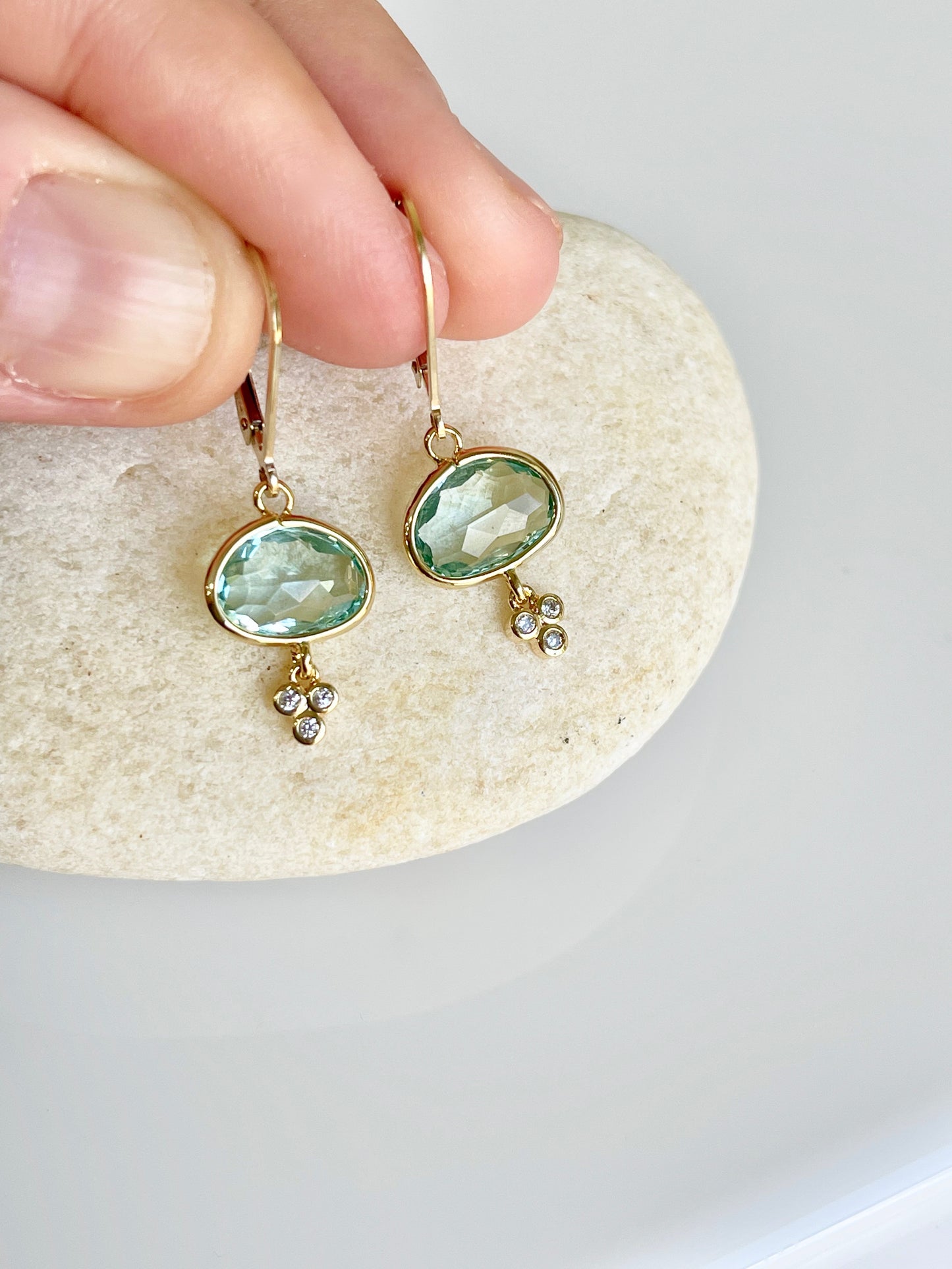 Green Amethyst Earrings