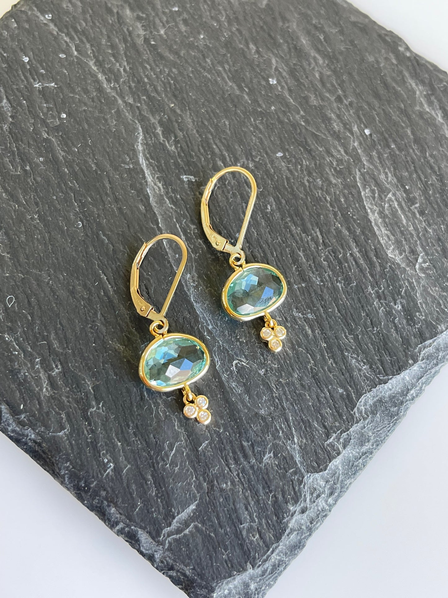 Green Amethyst Earrings