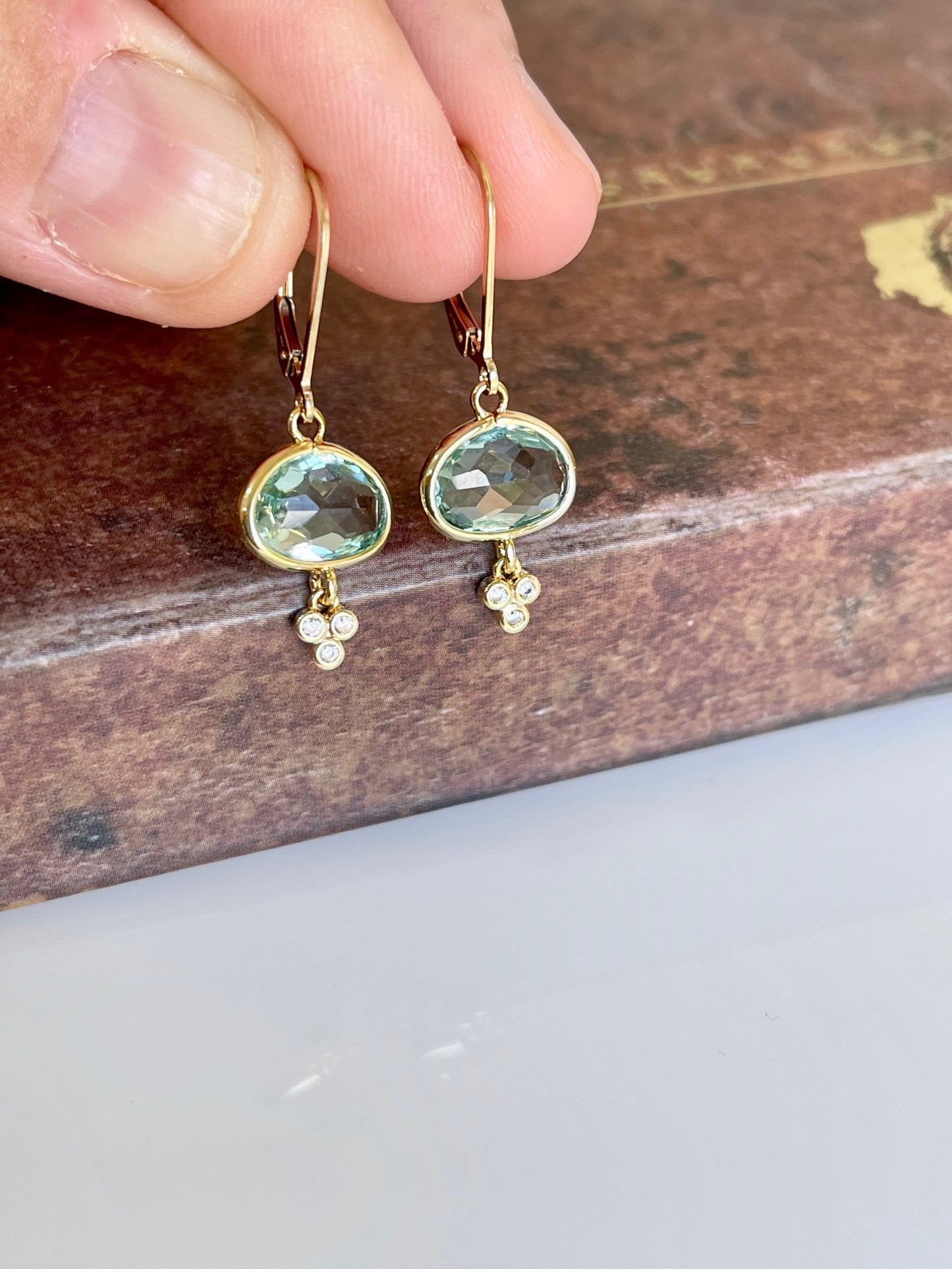 Green Amethyst Earrings