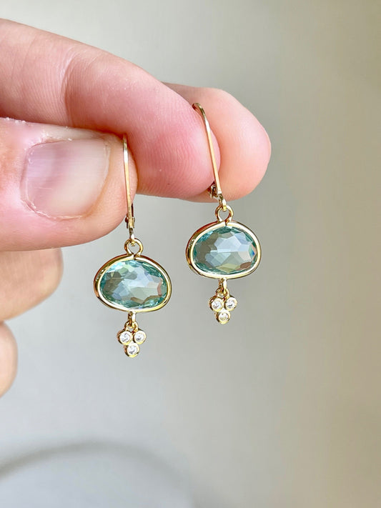 Green Amethyst Earrings