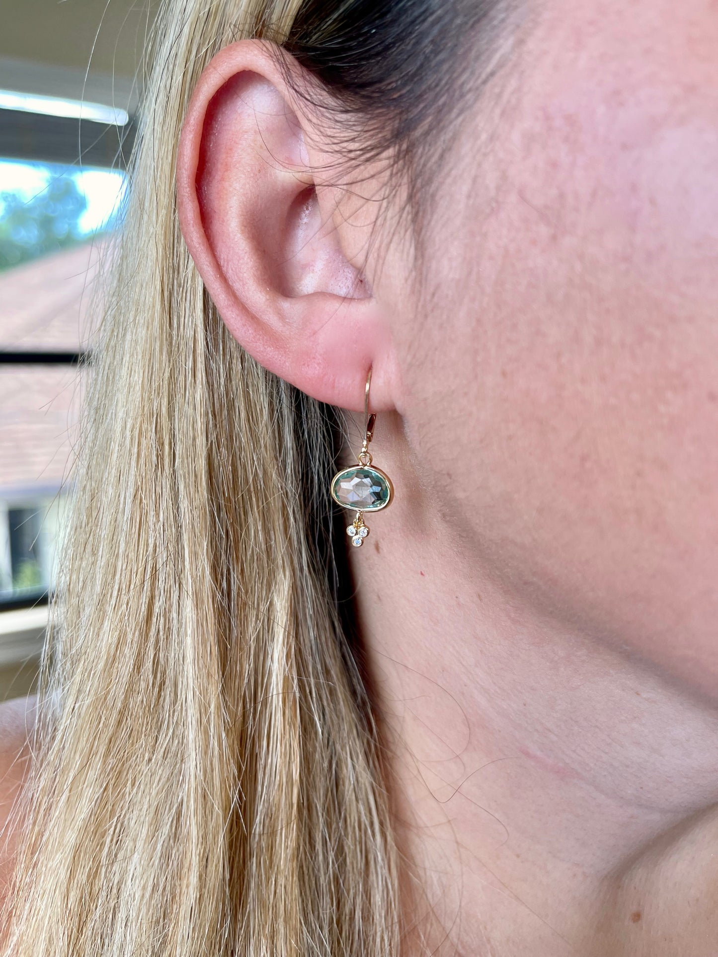 Green Amethyst Earrings