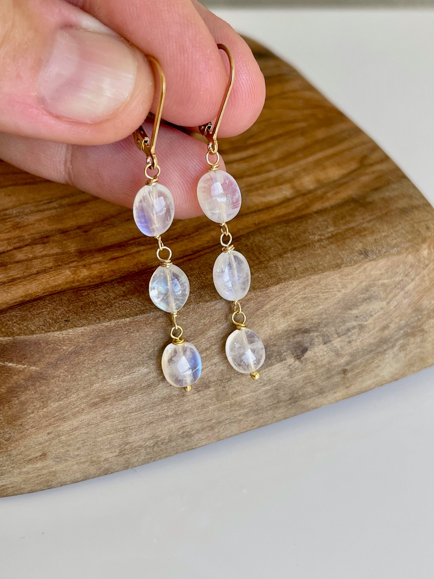 Rainbow Moonstone Earring