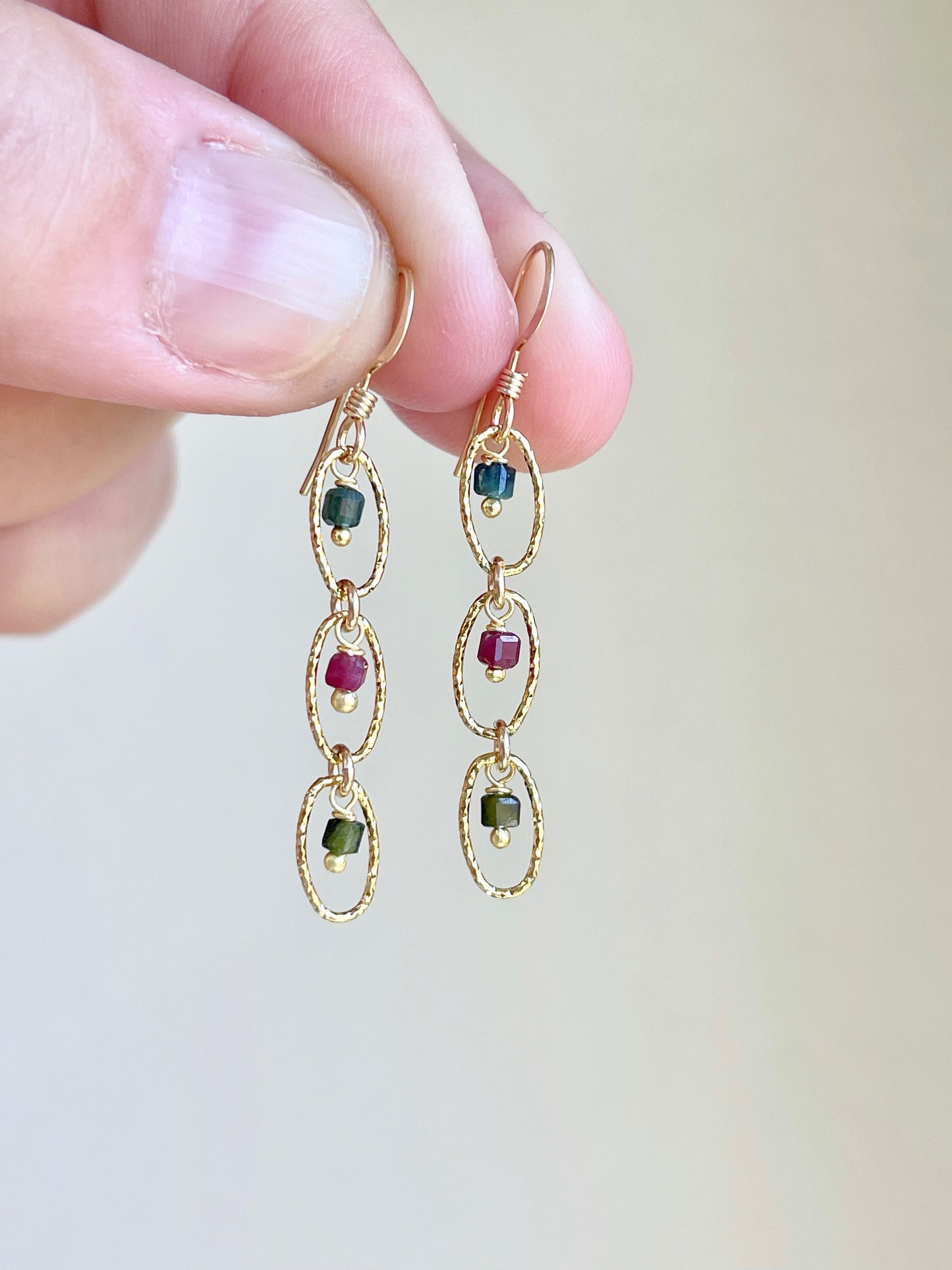 Watermelon Tourmaline Earrings