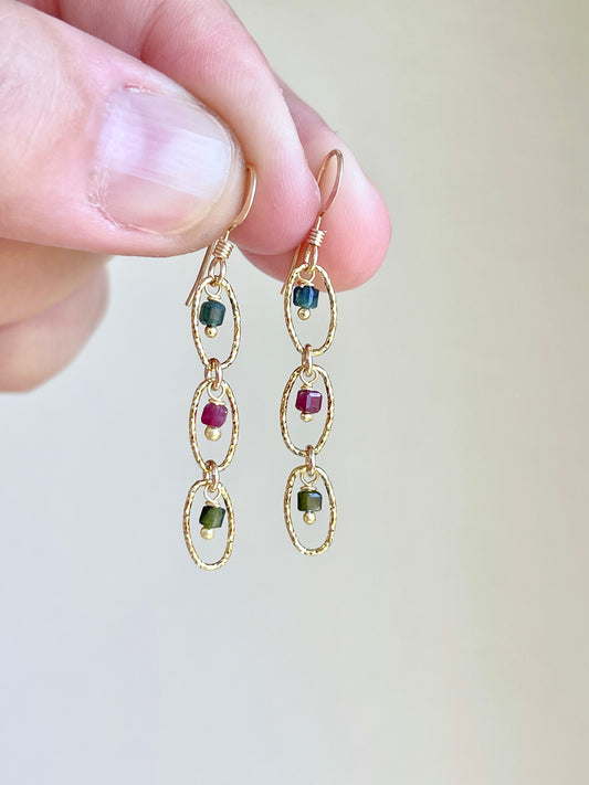 Watermelon Tourmaline Earrings