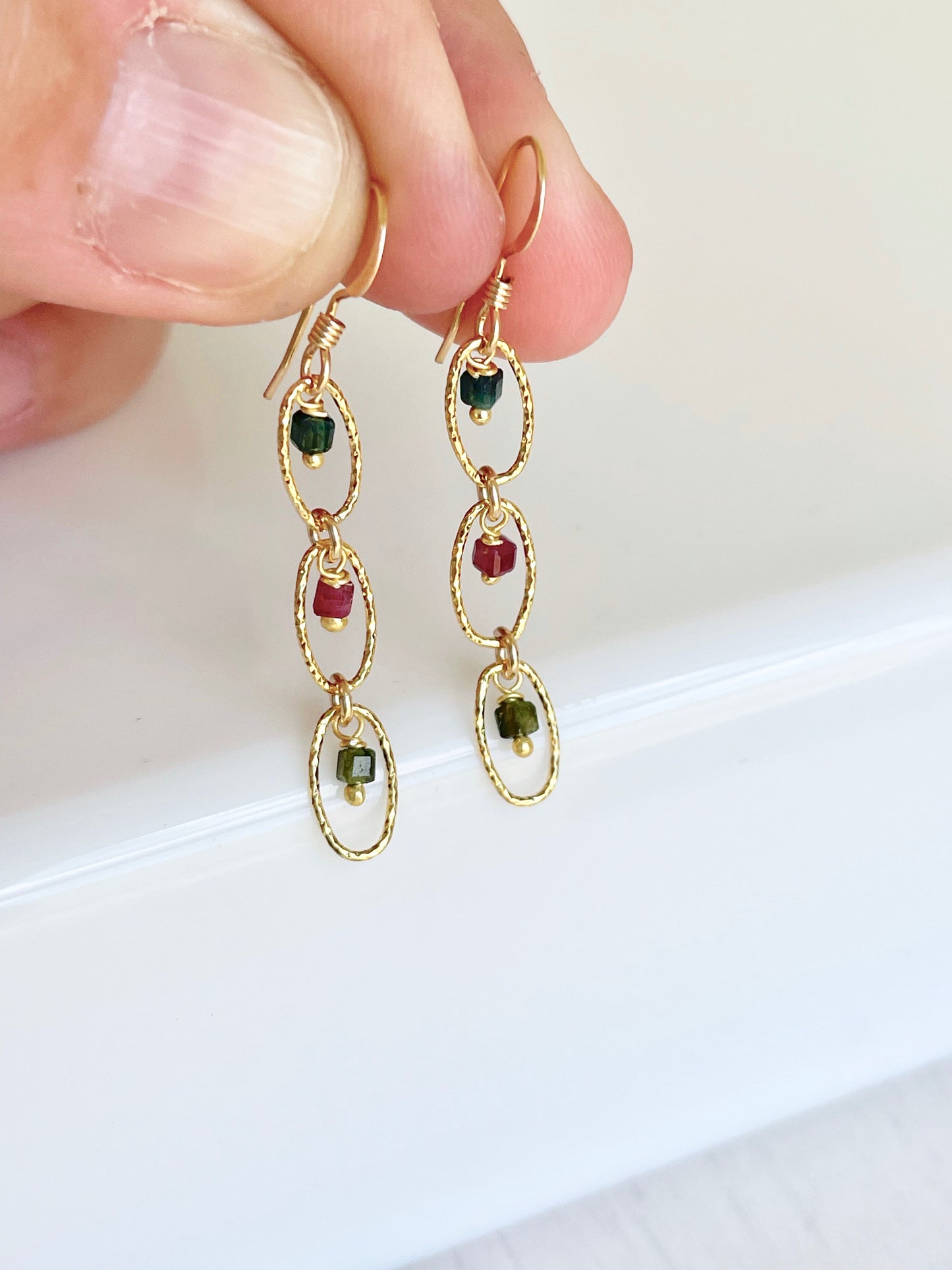 Watermelon Tourmaline Earrings