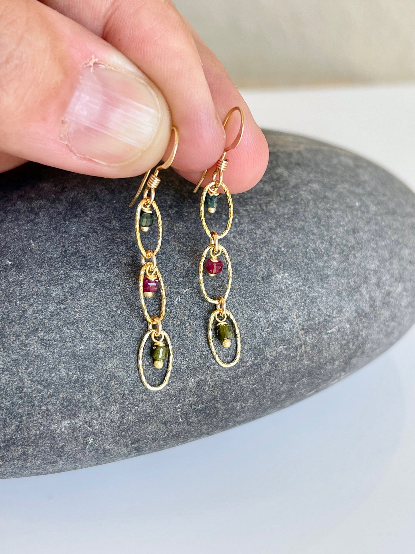 Watermelon Tourmaline Earrings