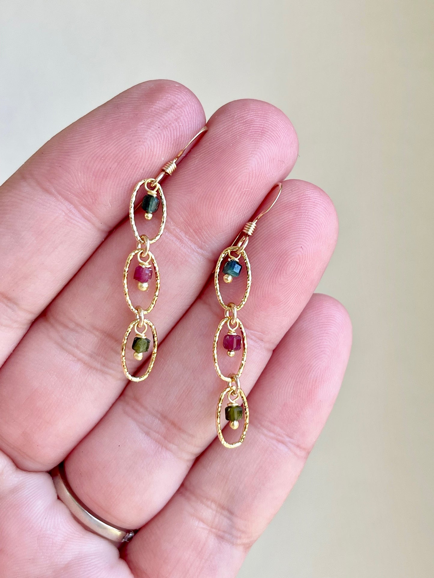 Watermelon Tourmaline Earrings