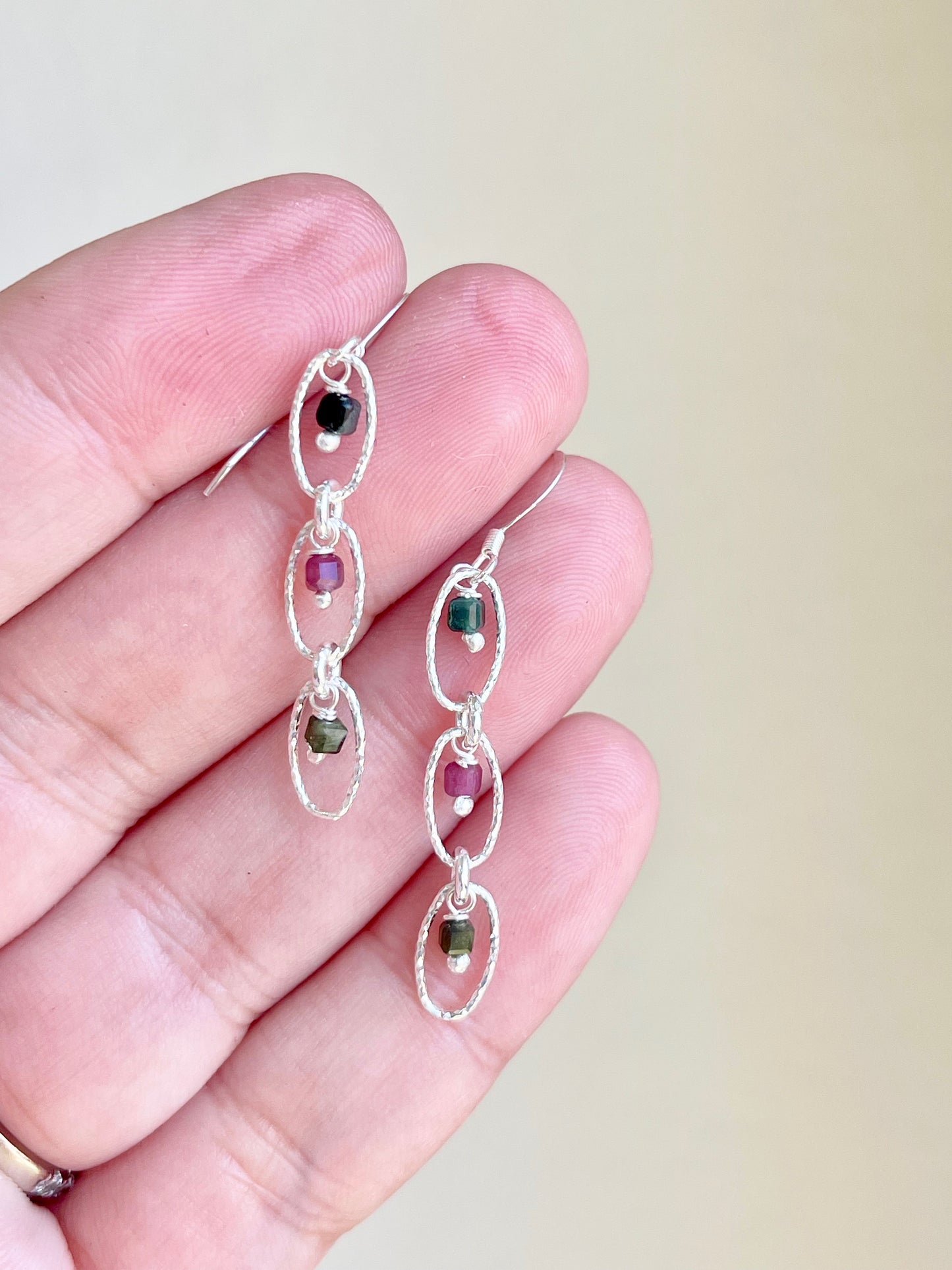 Watermelon Tourmaline Earrings