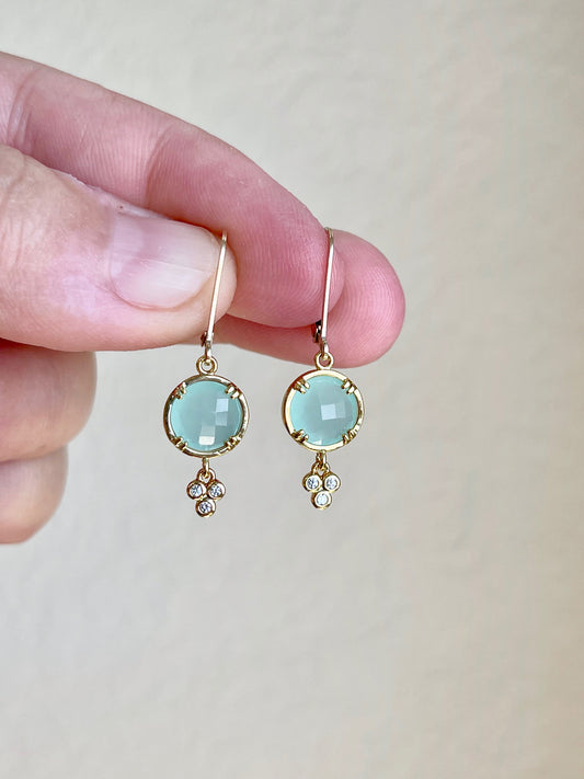 Aqua Chalcedony Earrings