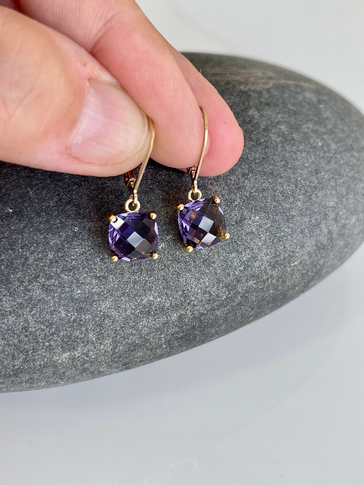 Small Amethyst Earrings