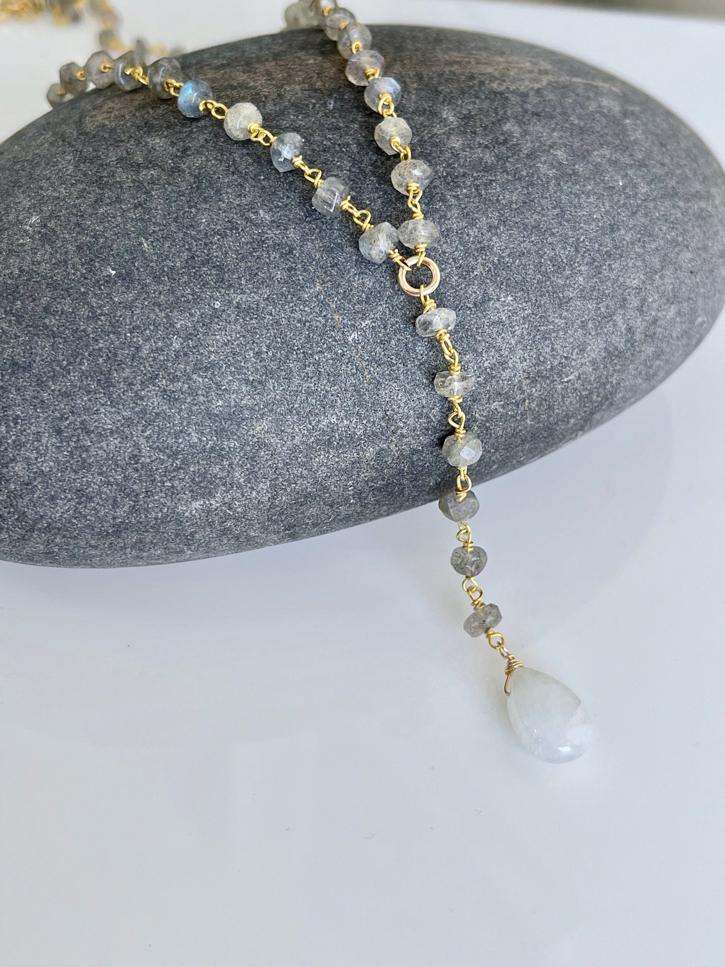 Rainbow Moonstone and Labradorite Necklace