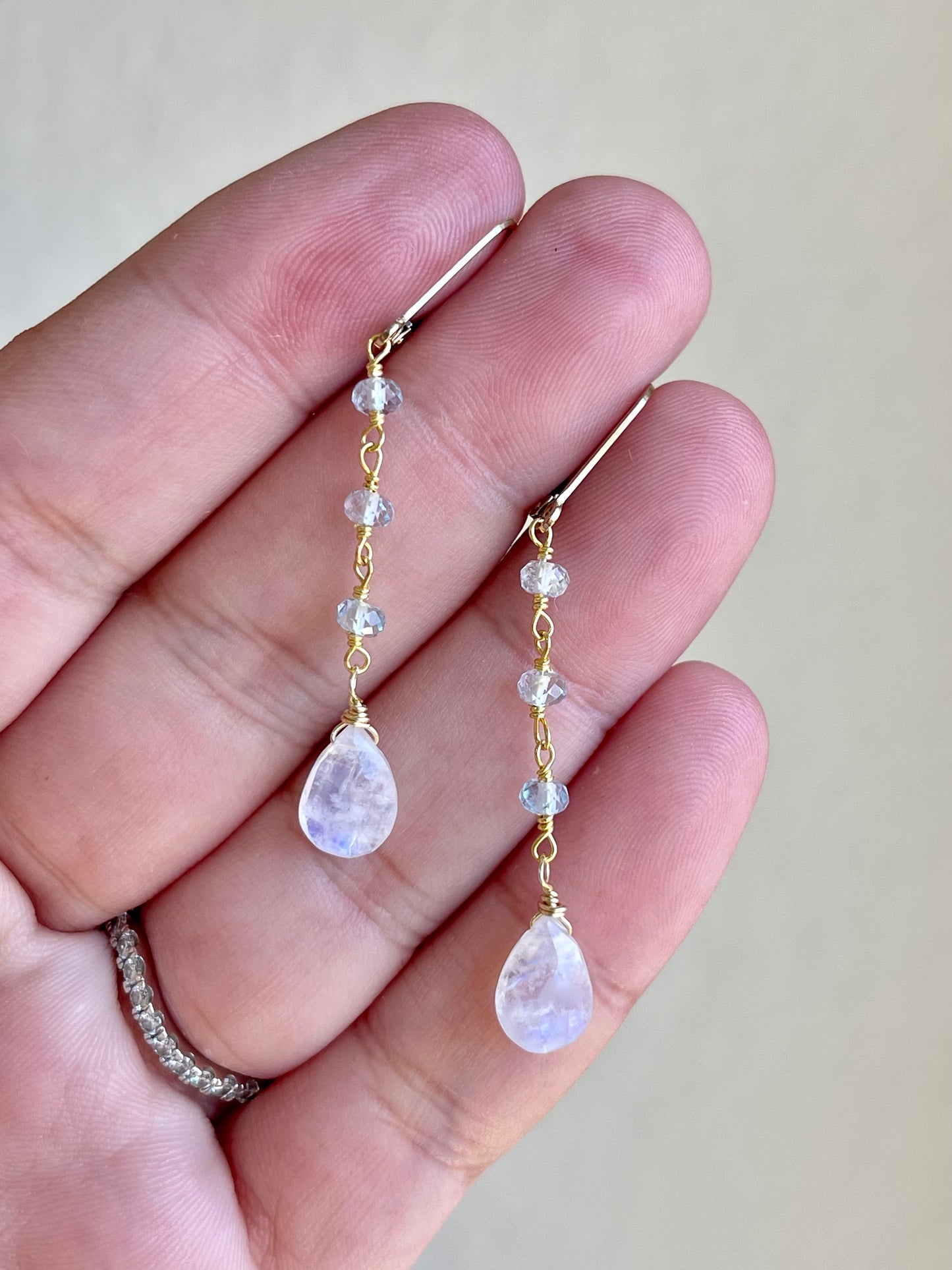 Moonstone and Aquamarine Earrings