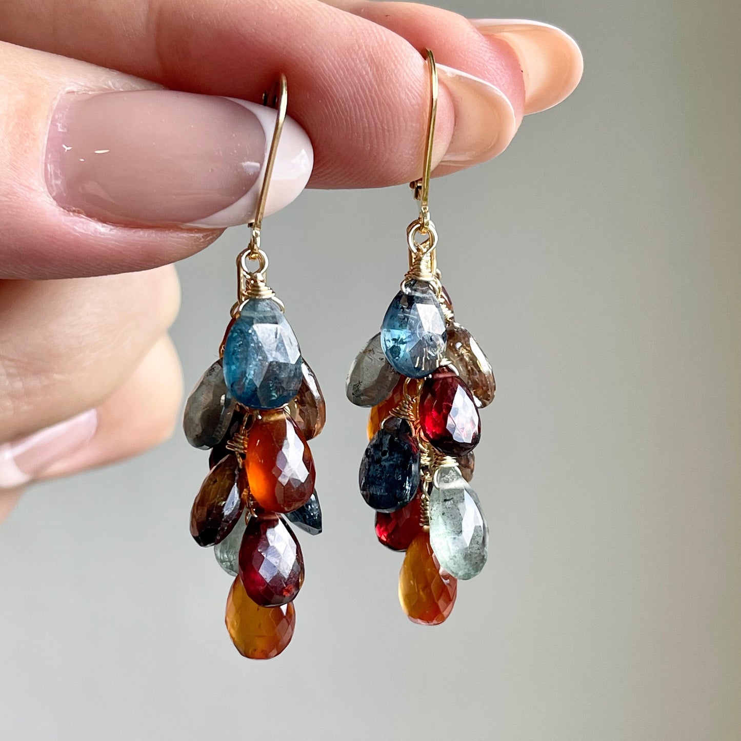 Tundra Sapphire Cluster Earrings