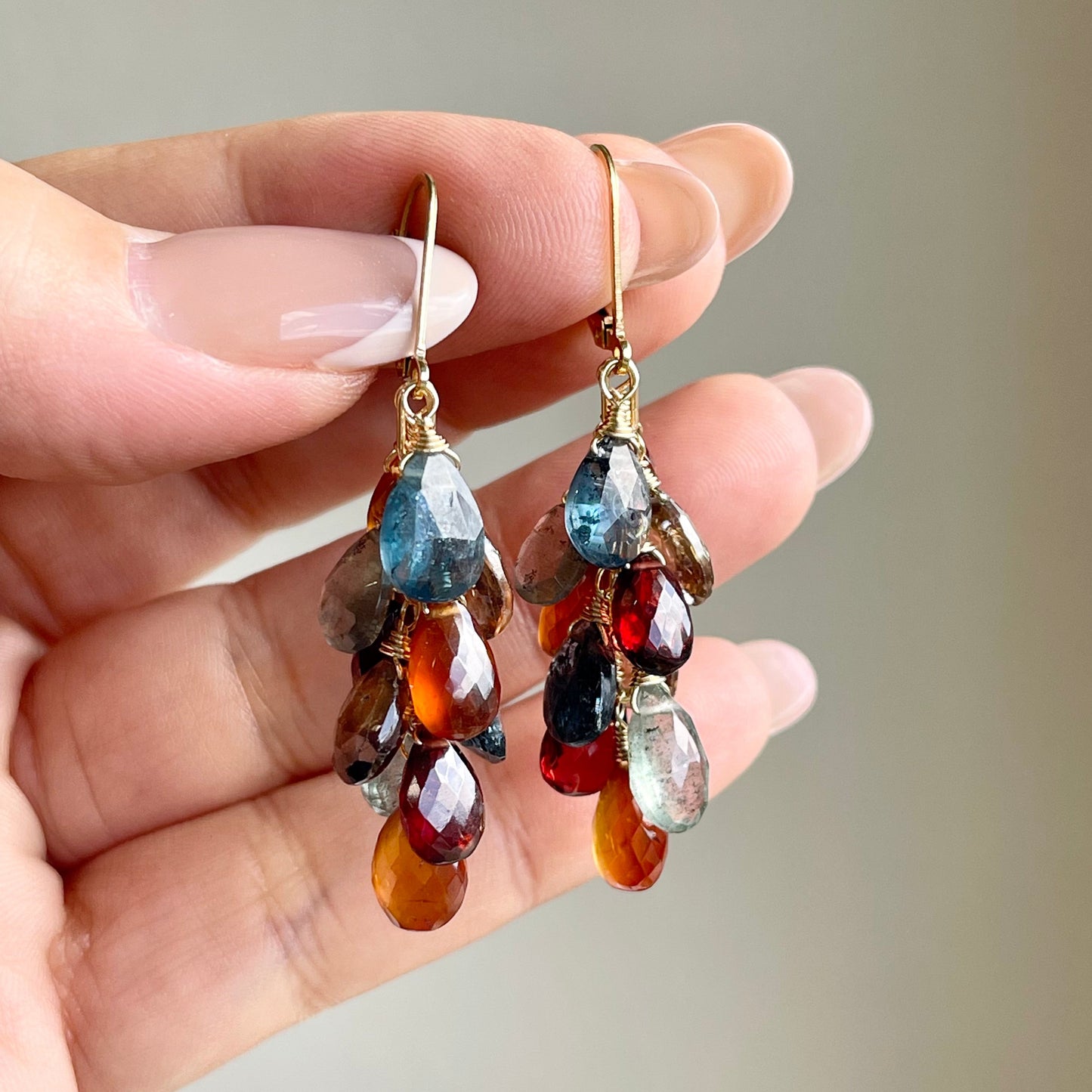 Tundra Sapphire Cluster Earrings