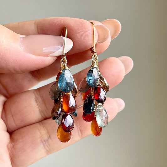 Tundra Sapphire Cluster Earrings