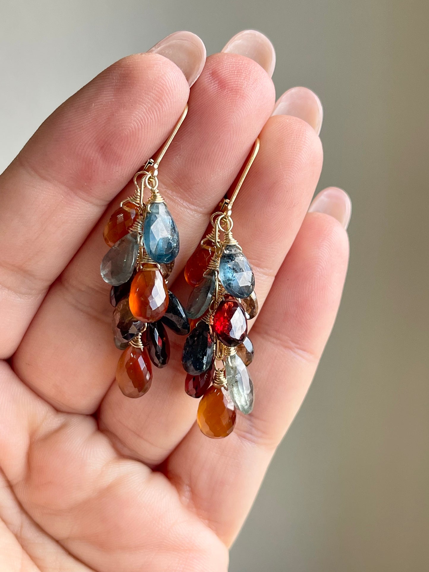 Tundra Sapphire Cluster Earrings