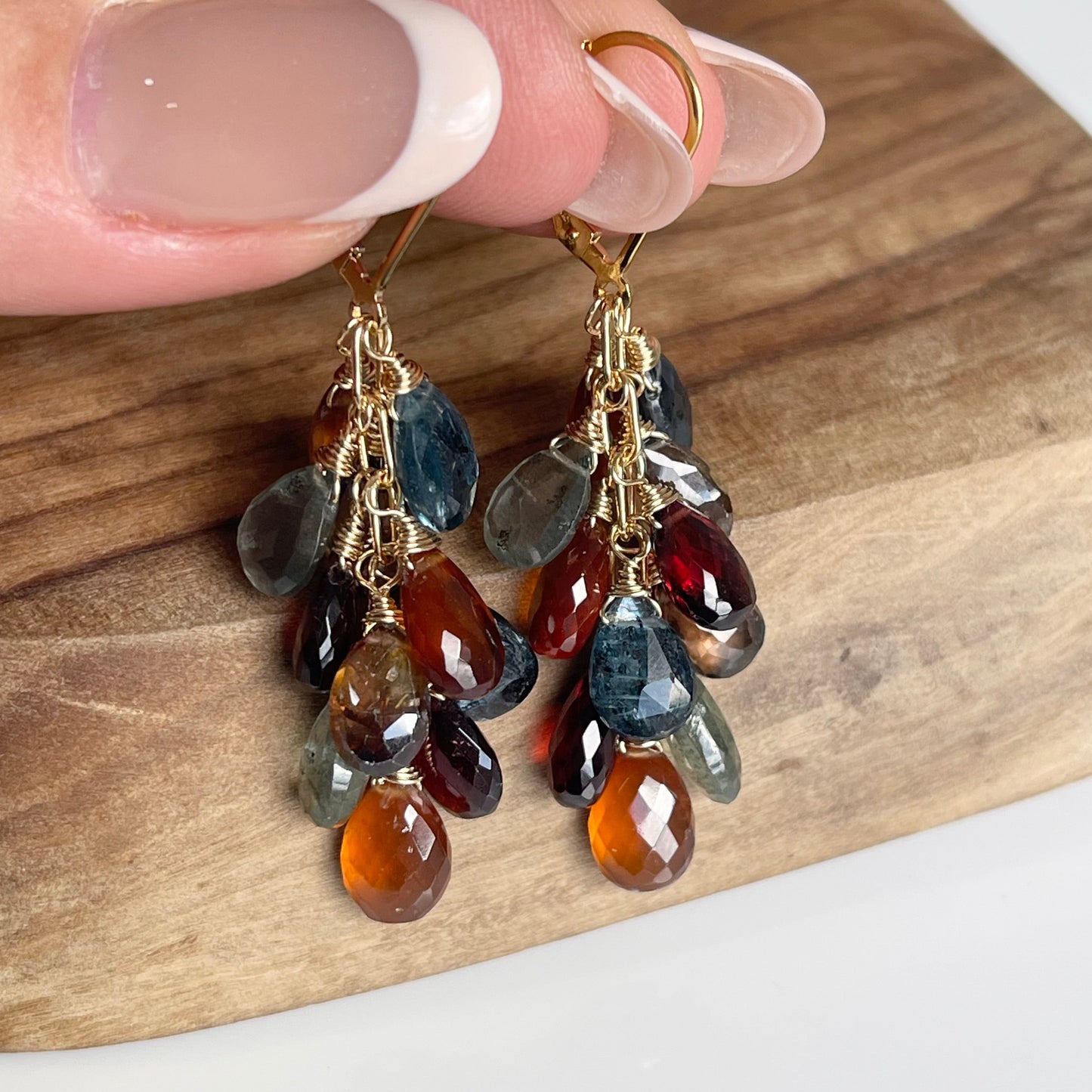 Tundra Sapphire Cluster Earrings