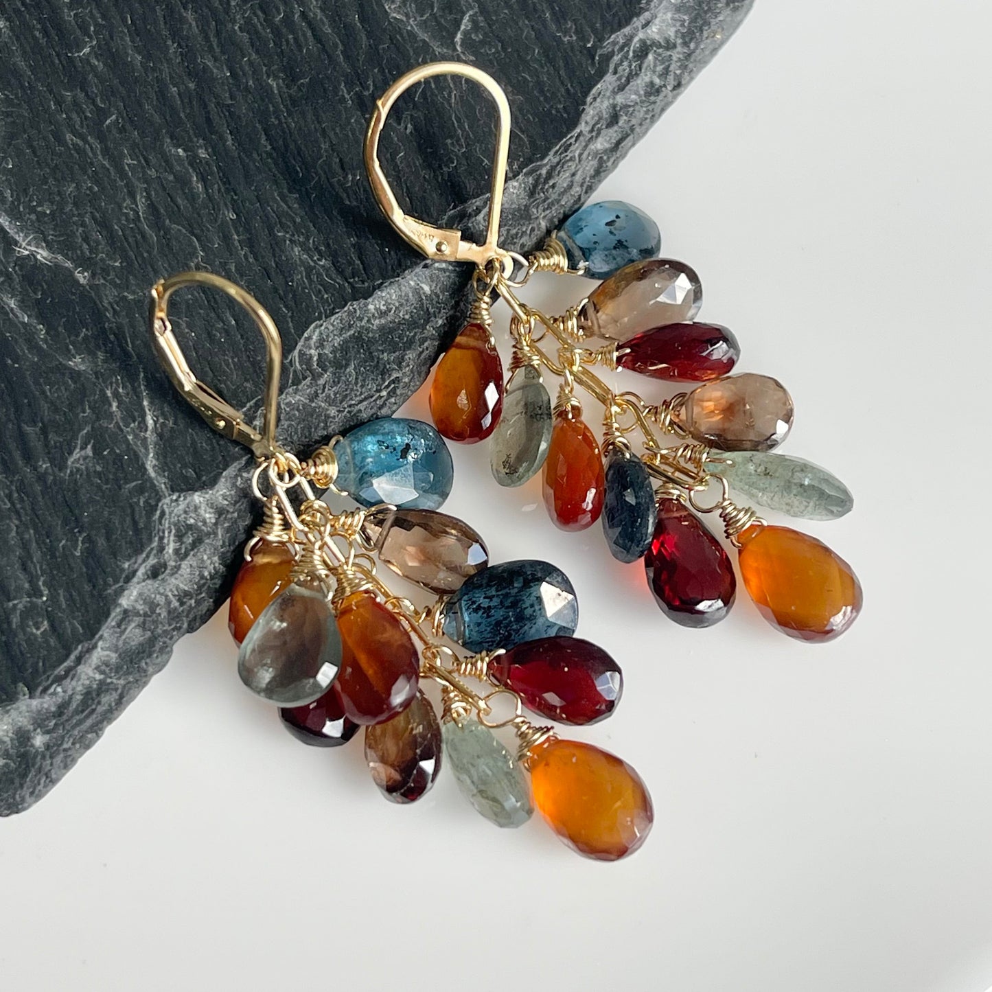 Tundra Sapphire Cluster Earrings