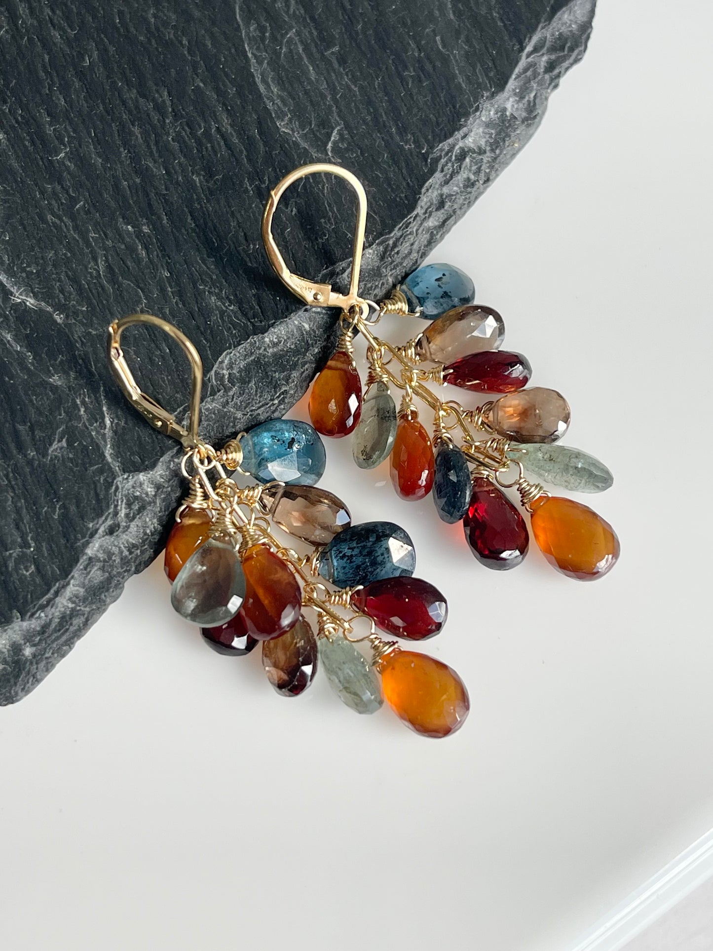Tundra Sapphire Cluster Earrings