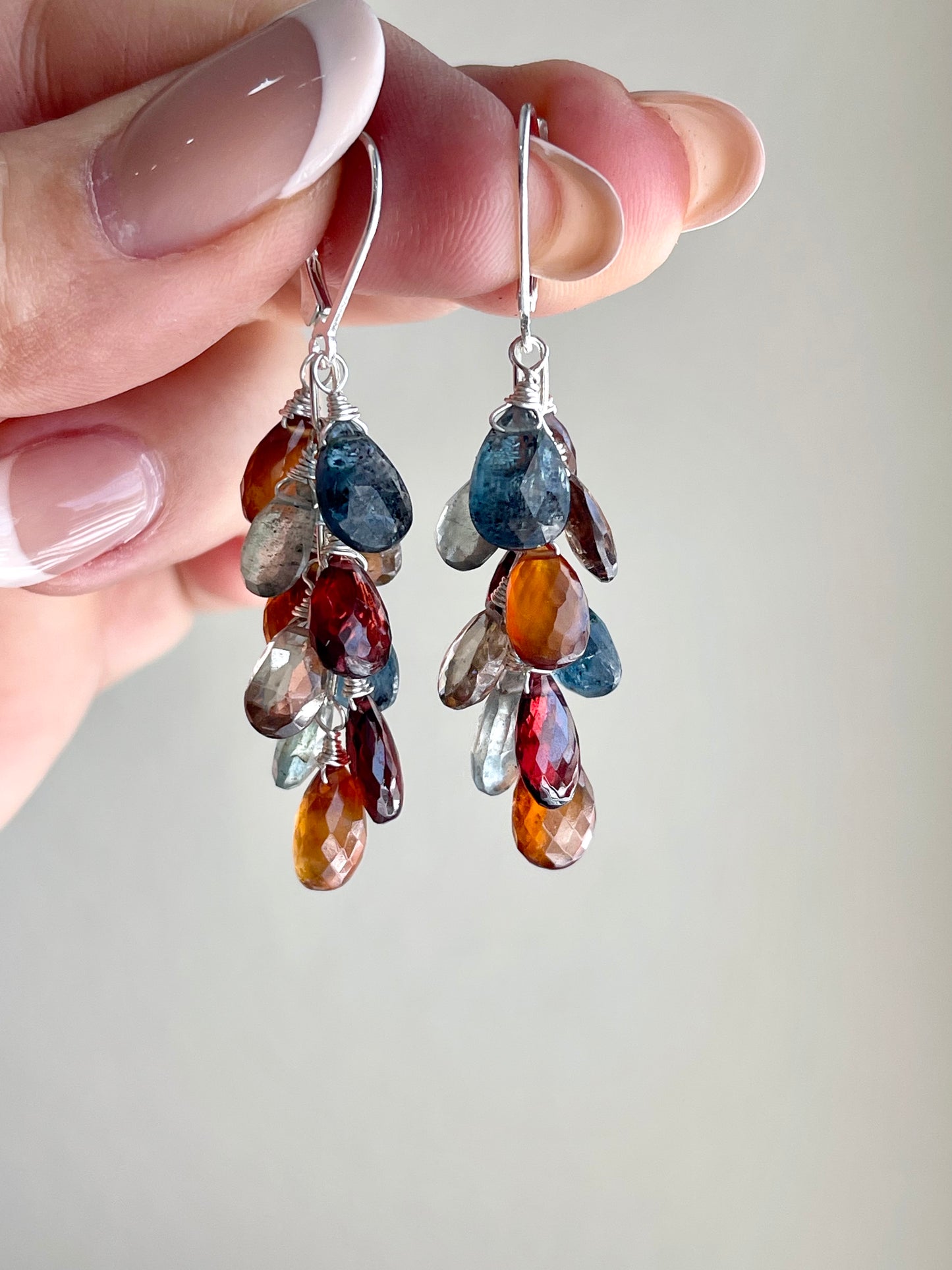 Tundra Sapphire Cluster Earrings