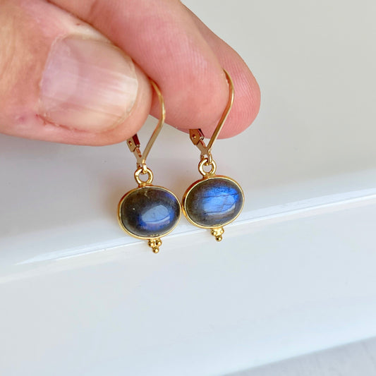 Labradorite Oval Earrings