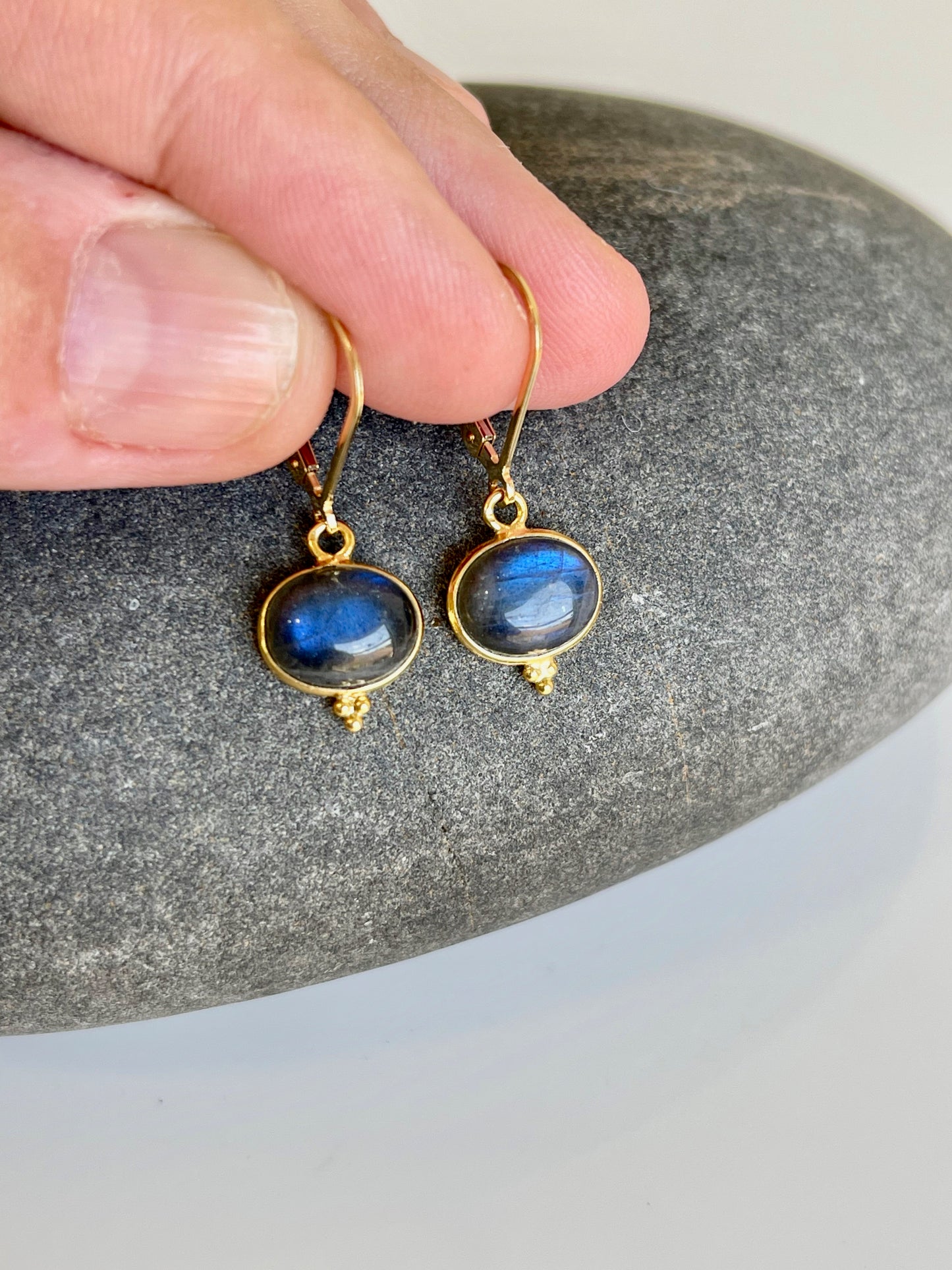 Labradorite Oval Earrings