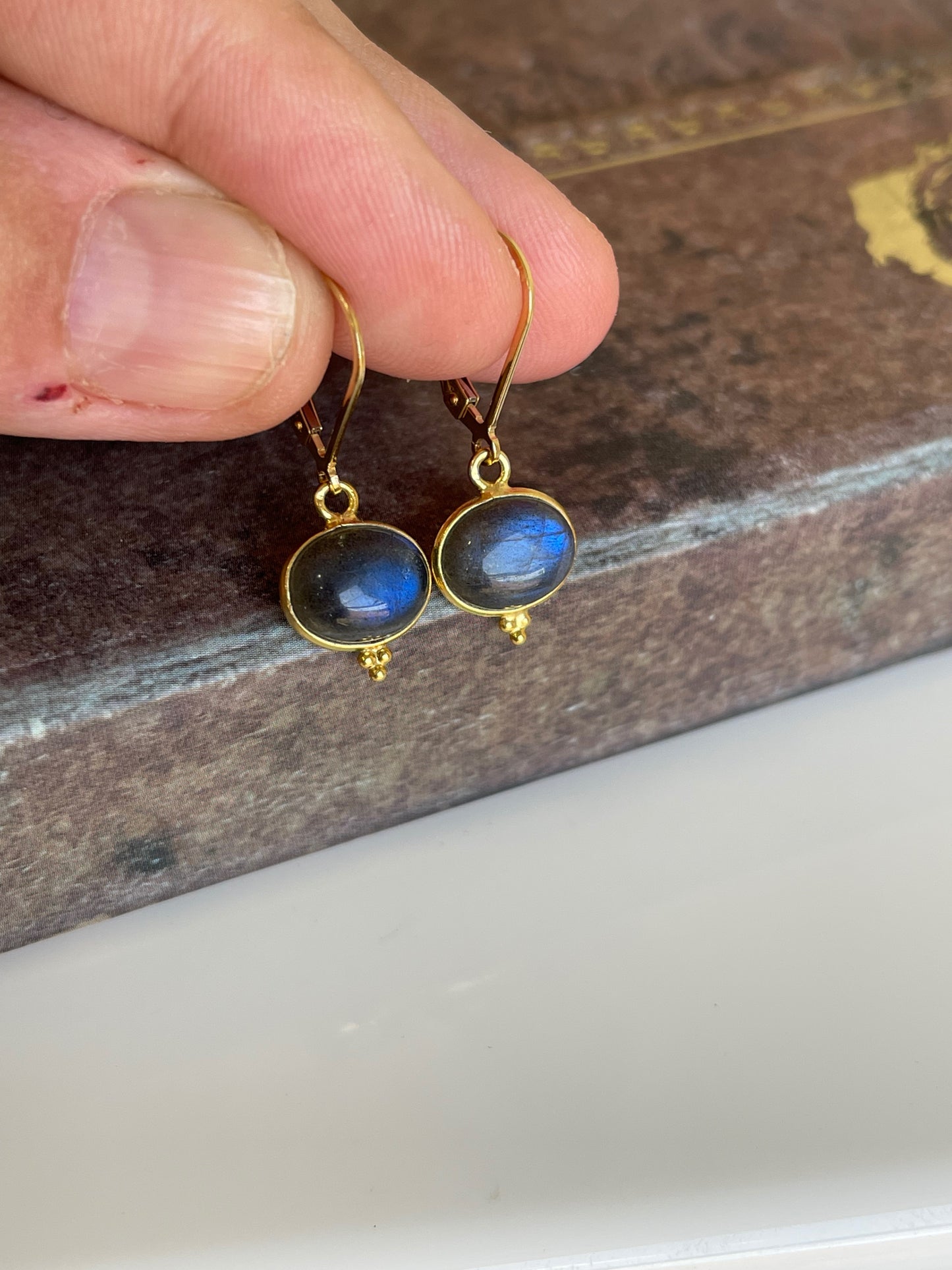 Labradorite Oval Earrings