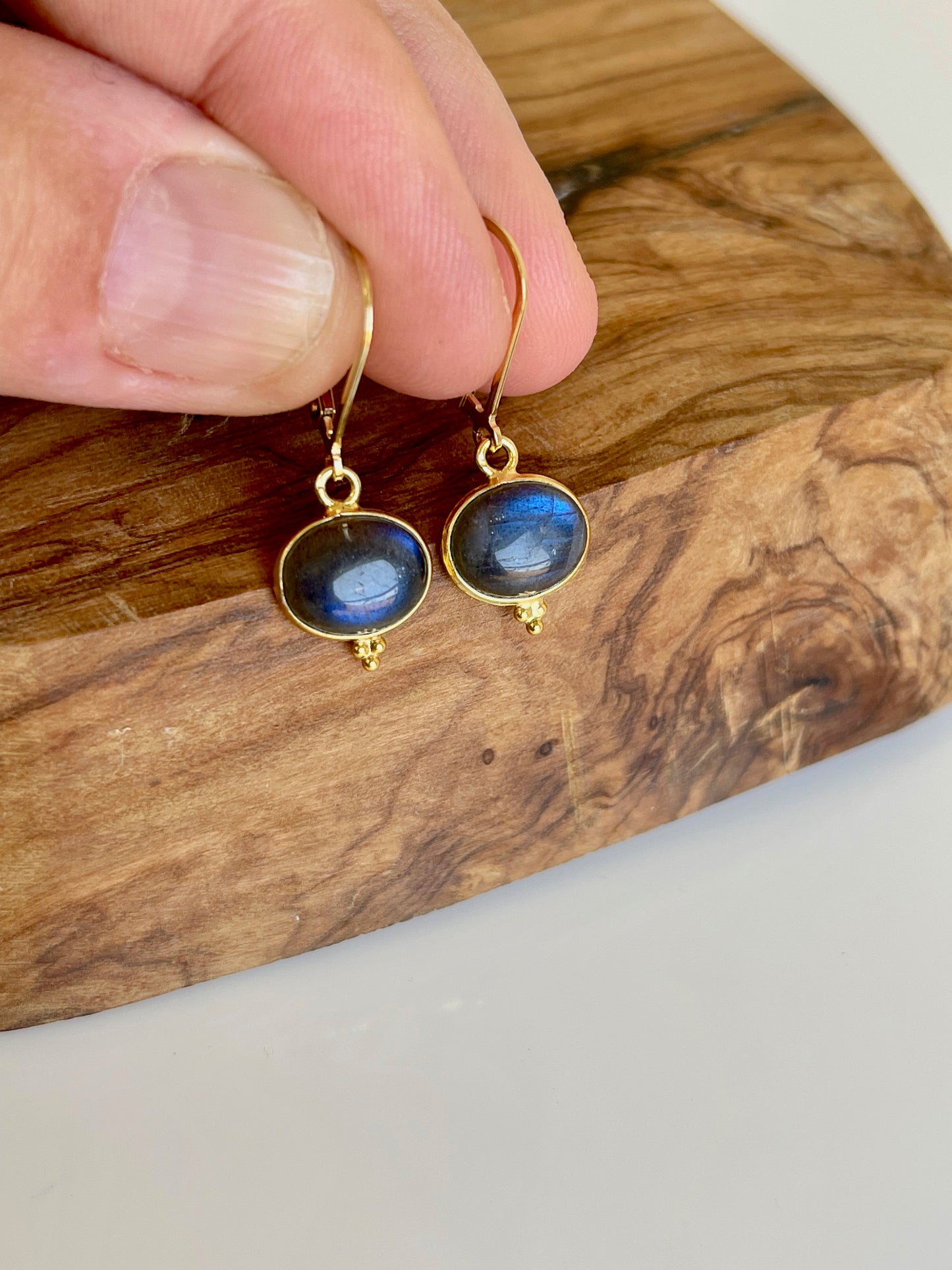 Labradorite Oval Earrings