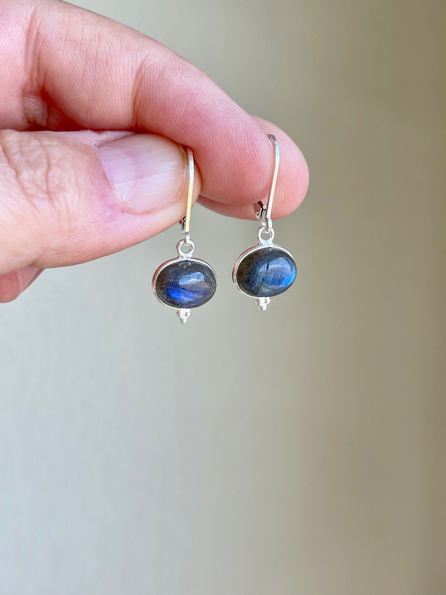 Labradorite Oval Earrings