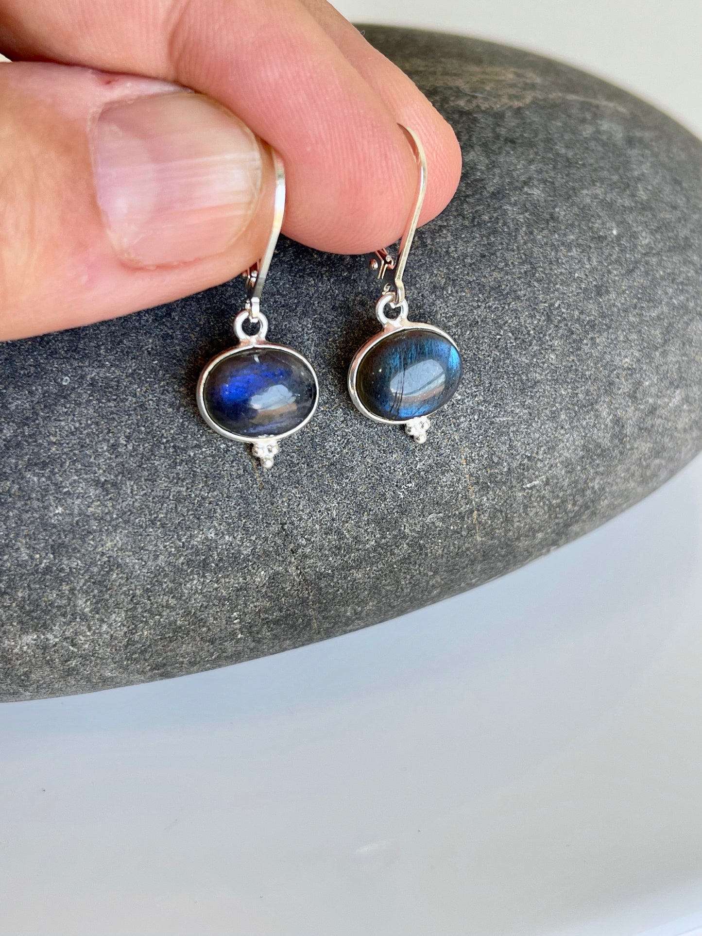 Labradorite Oval Earrings