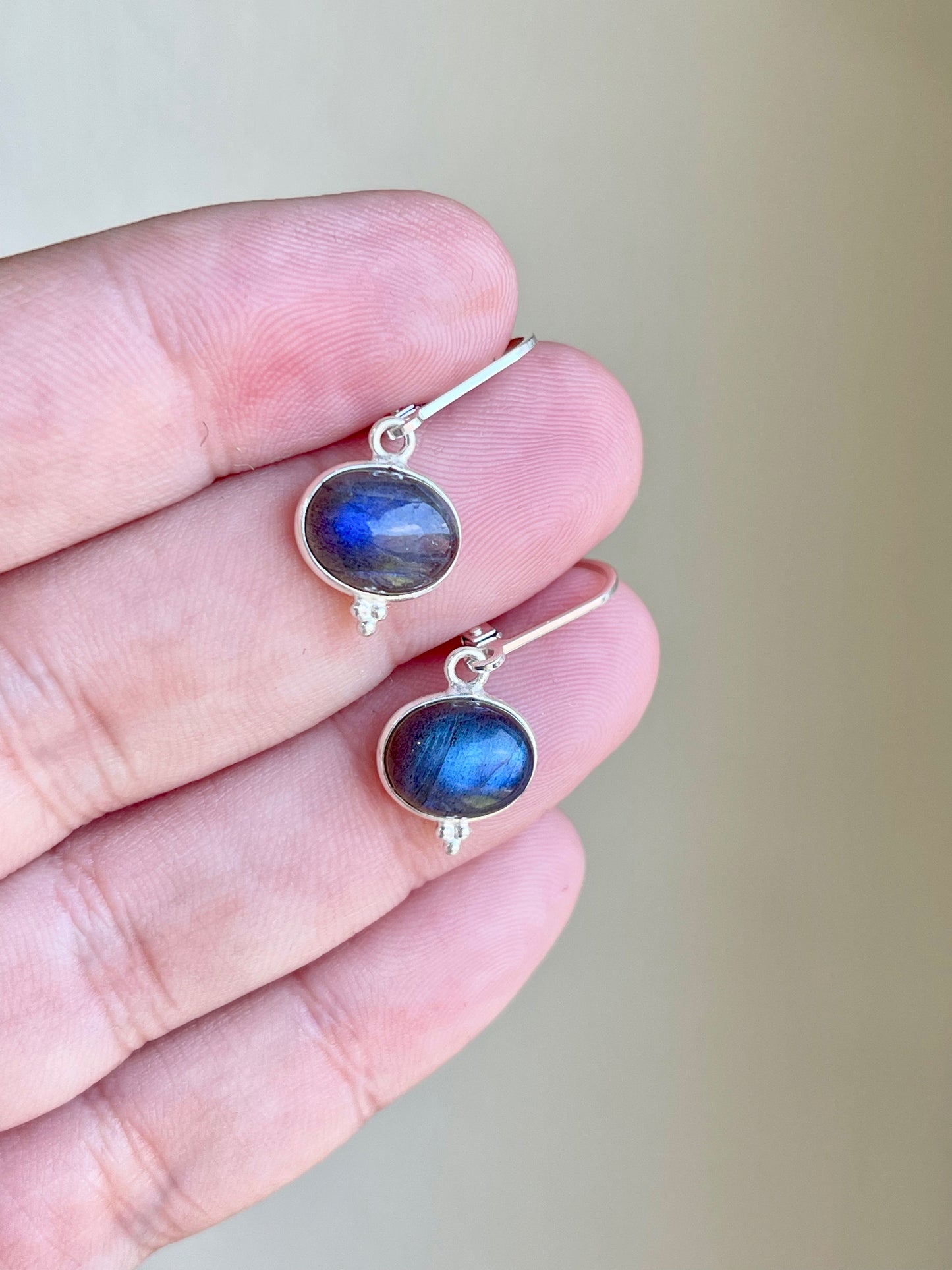 Labradorite Oval Earrings