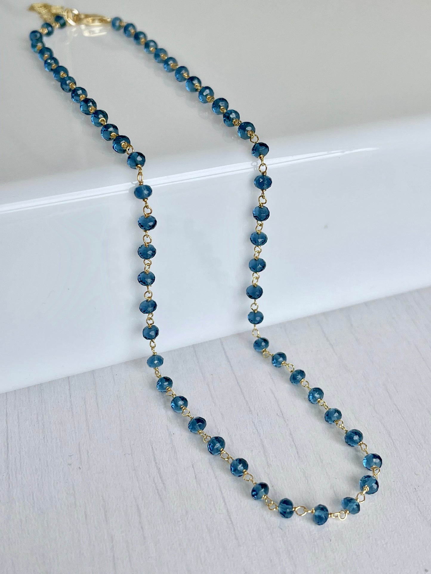 London Blue Topaz Beaded Necklace