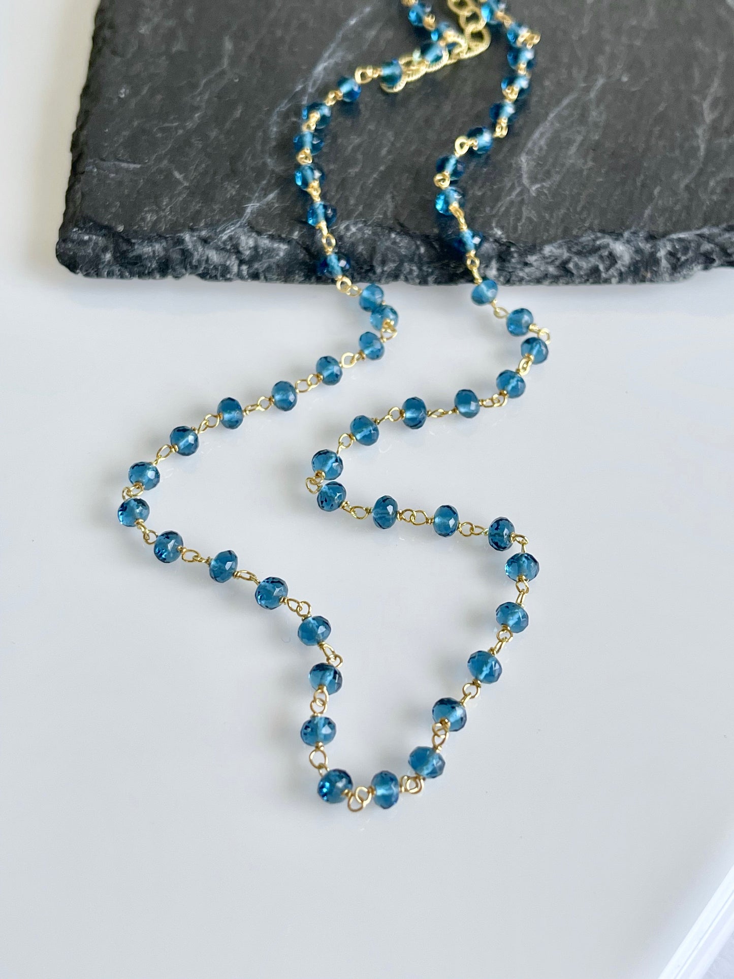 London Blue Topaz Beaded Necklace