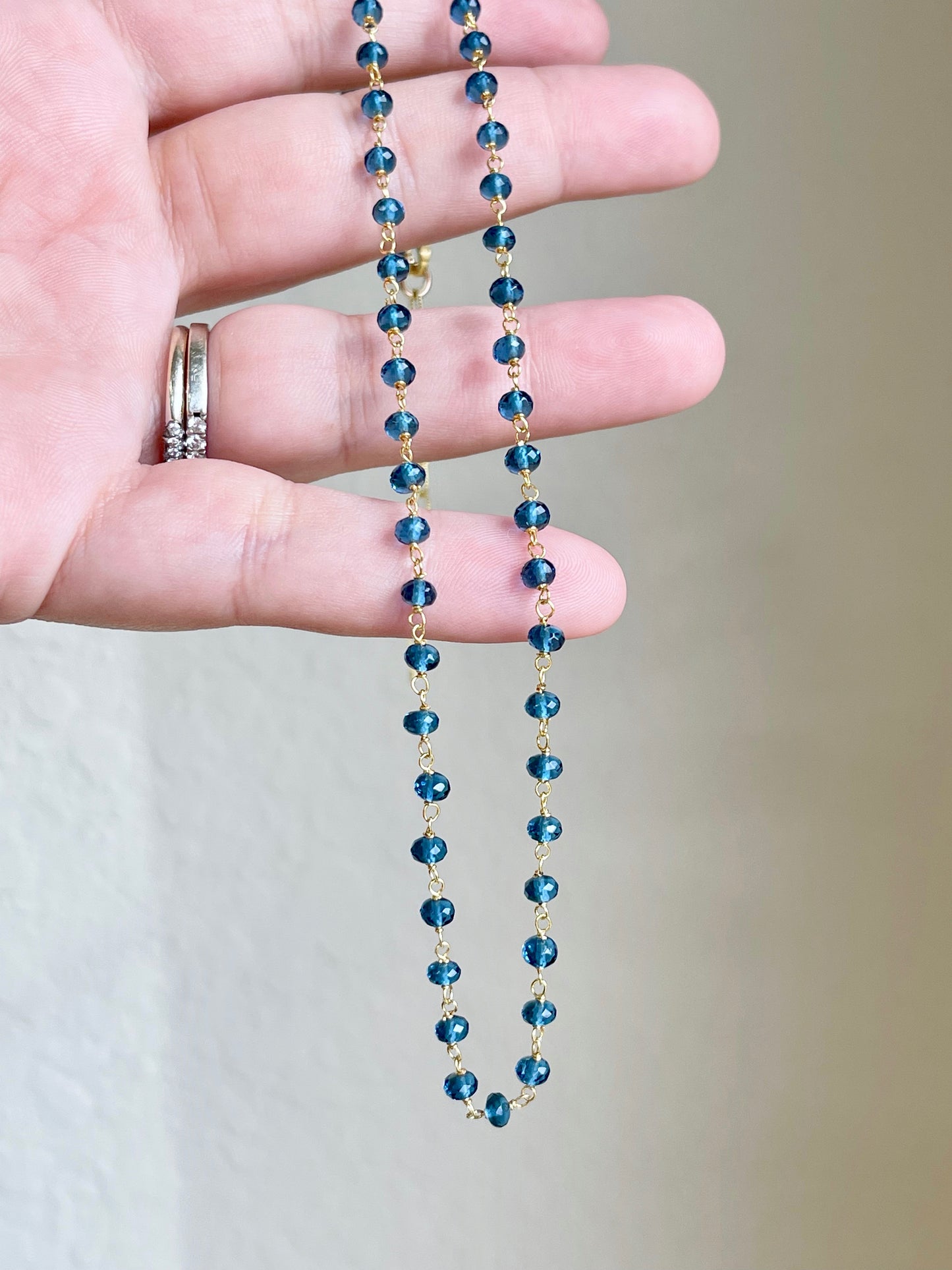 London Blue Topaz Beaded Necklace