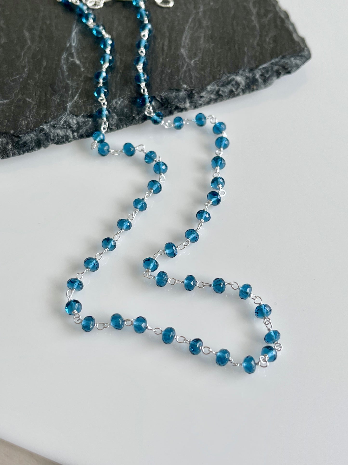 London Blue Topaz Beaded Necklace