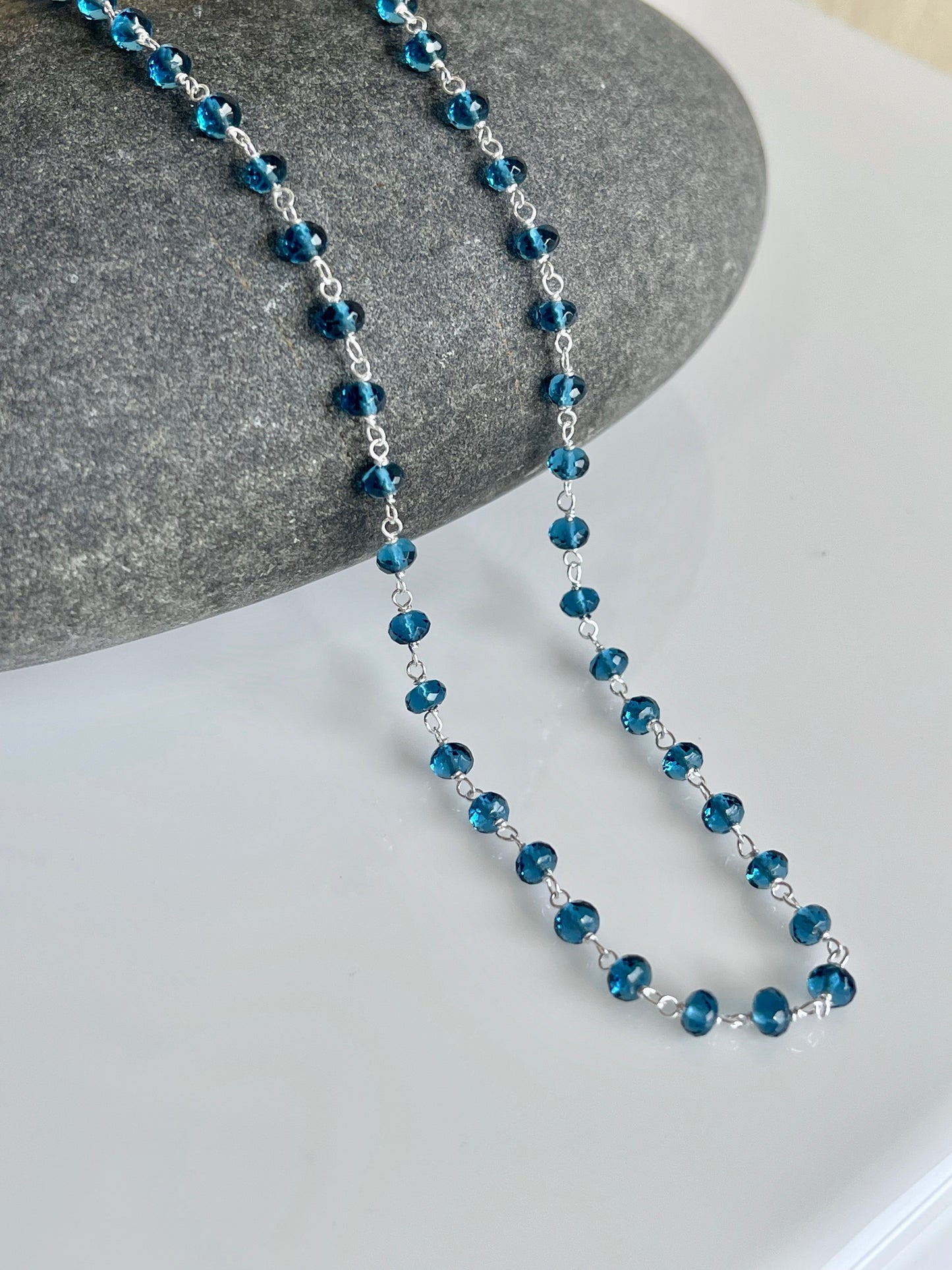 London Blue Topaz Beaded Necklace