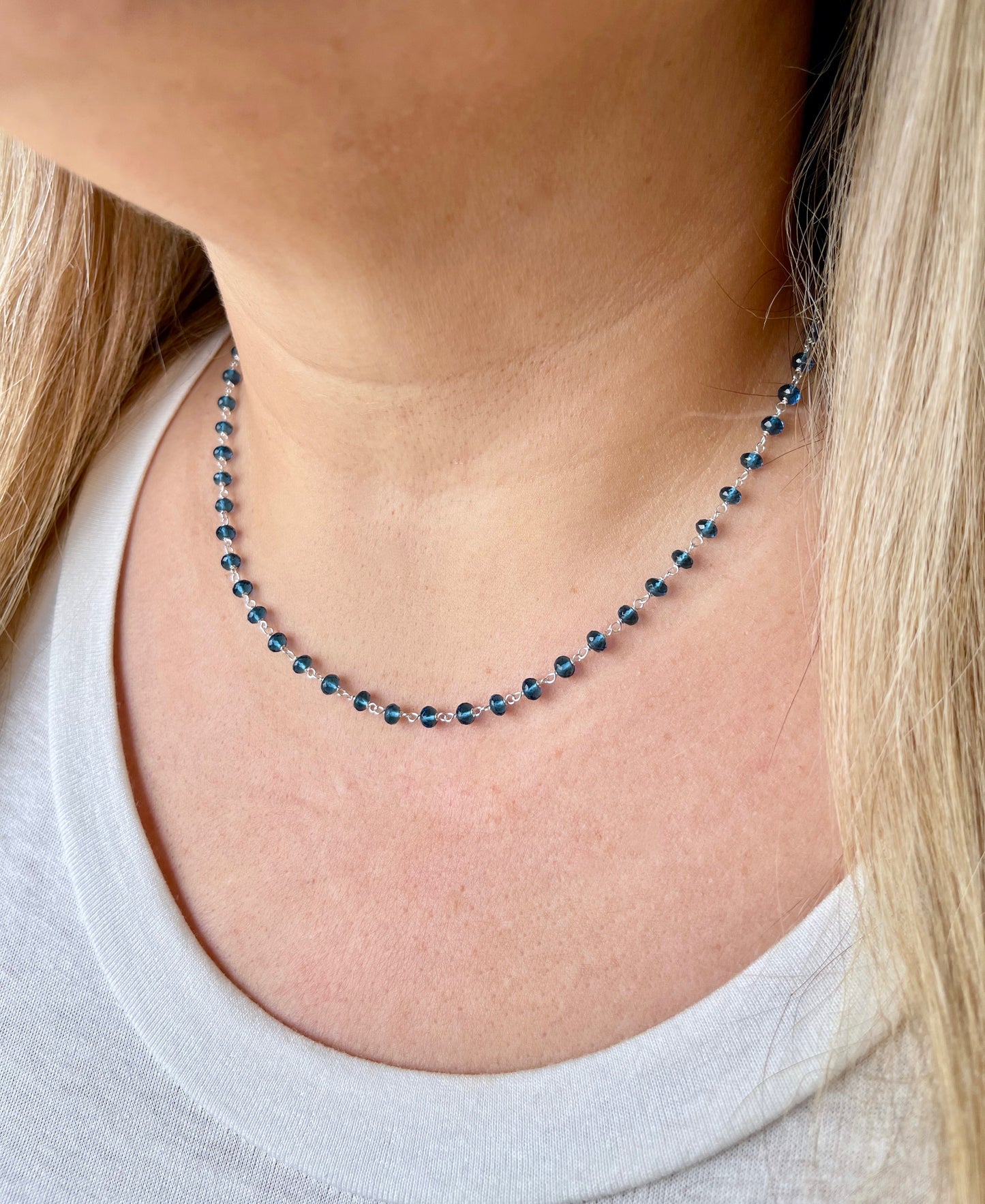 London Blue Topaz Beaded Necklace