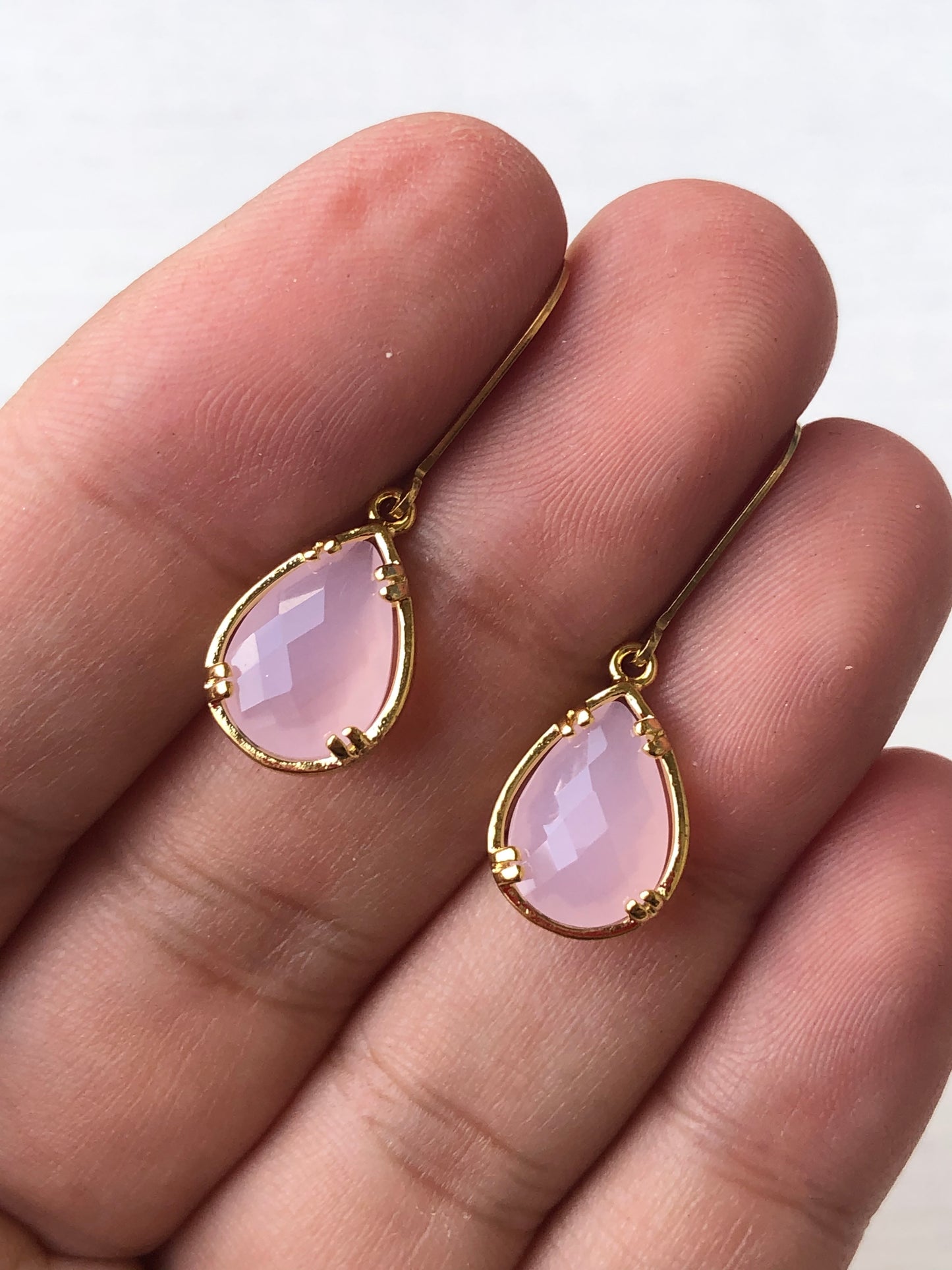 Rose Quartz Teardrop Earrings