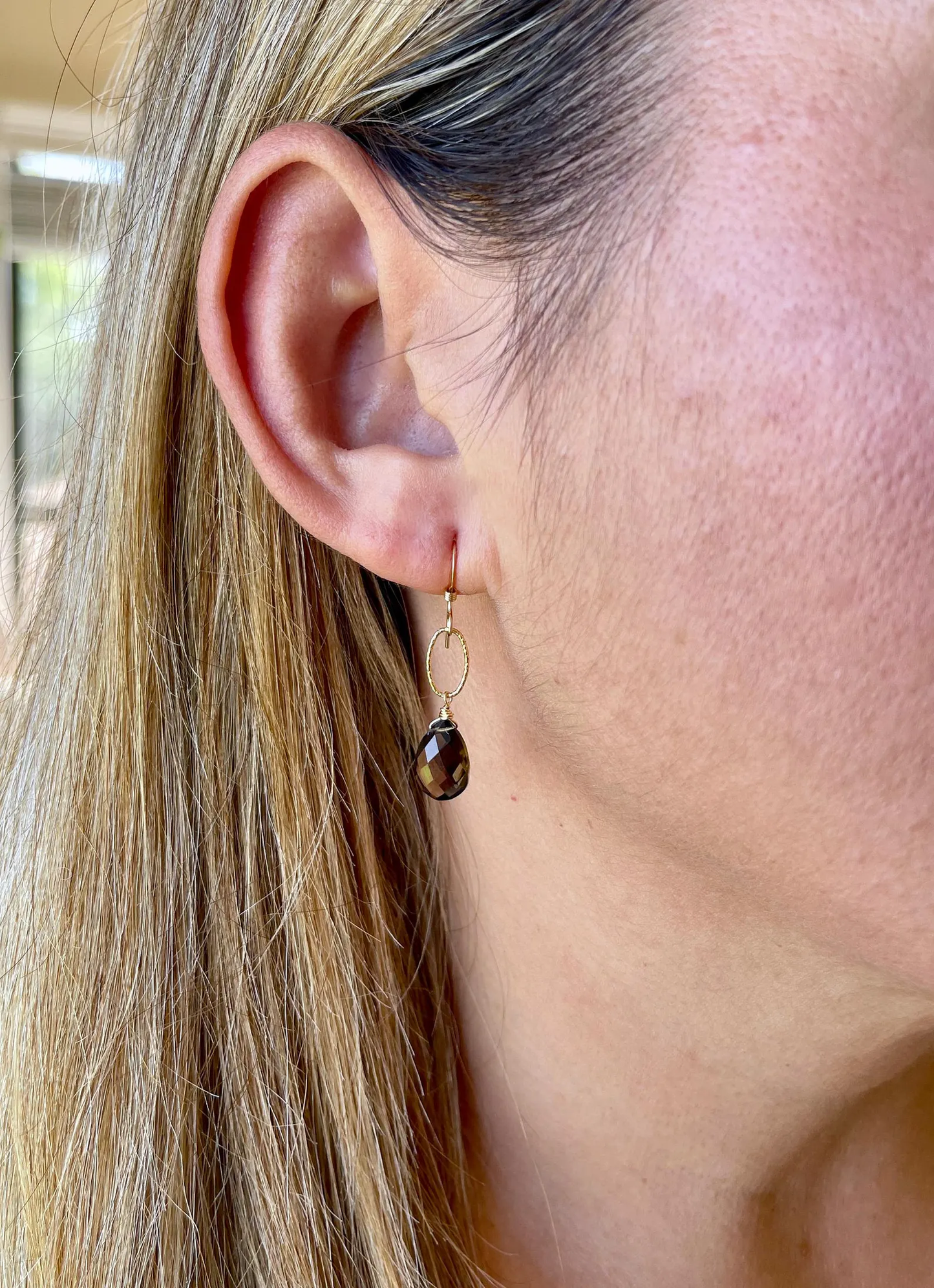 Smokey Topaz Teardrop Earrings