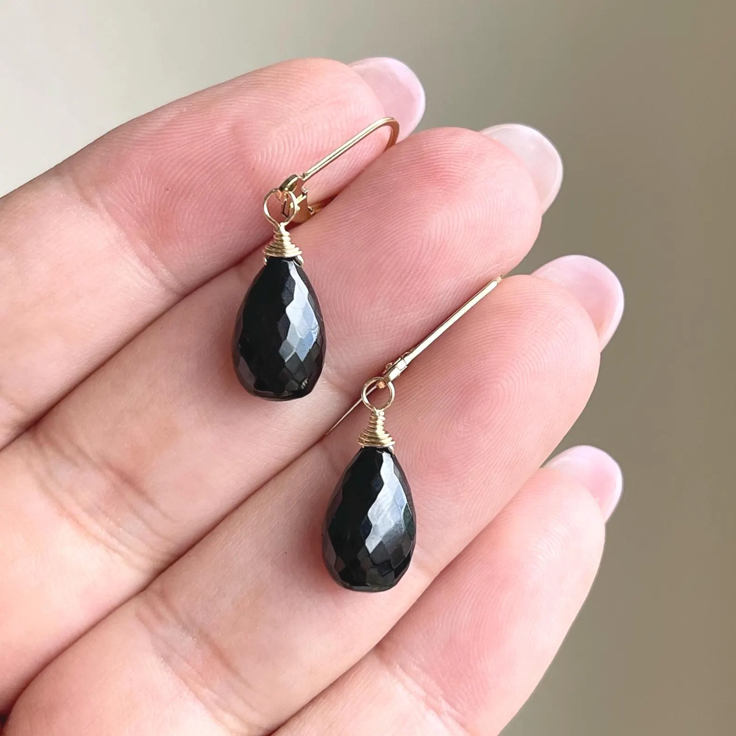 Black Onyx Teardrop Earrings