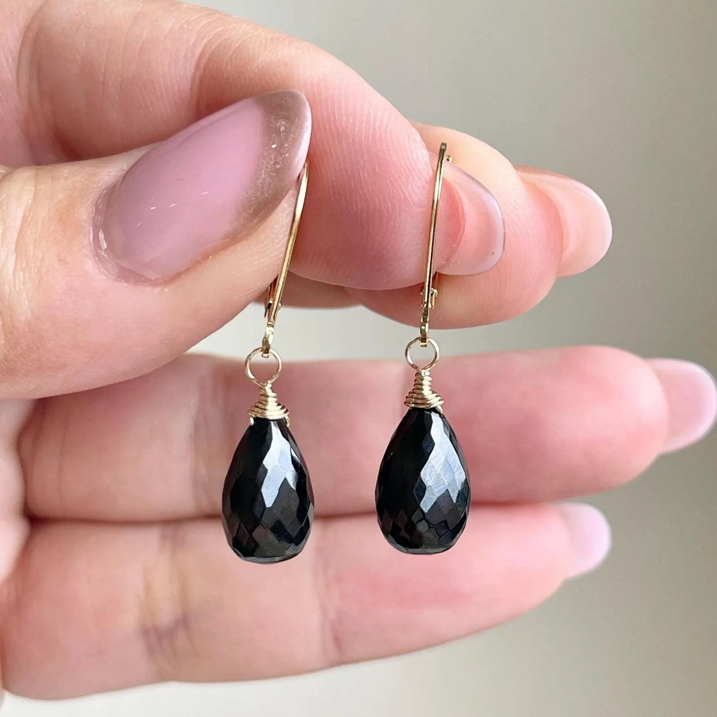 Black Onyx Teardrop Earrings