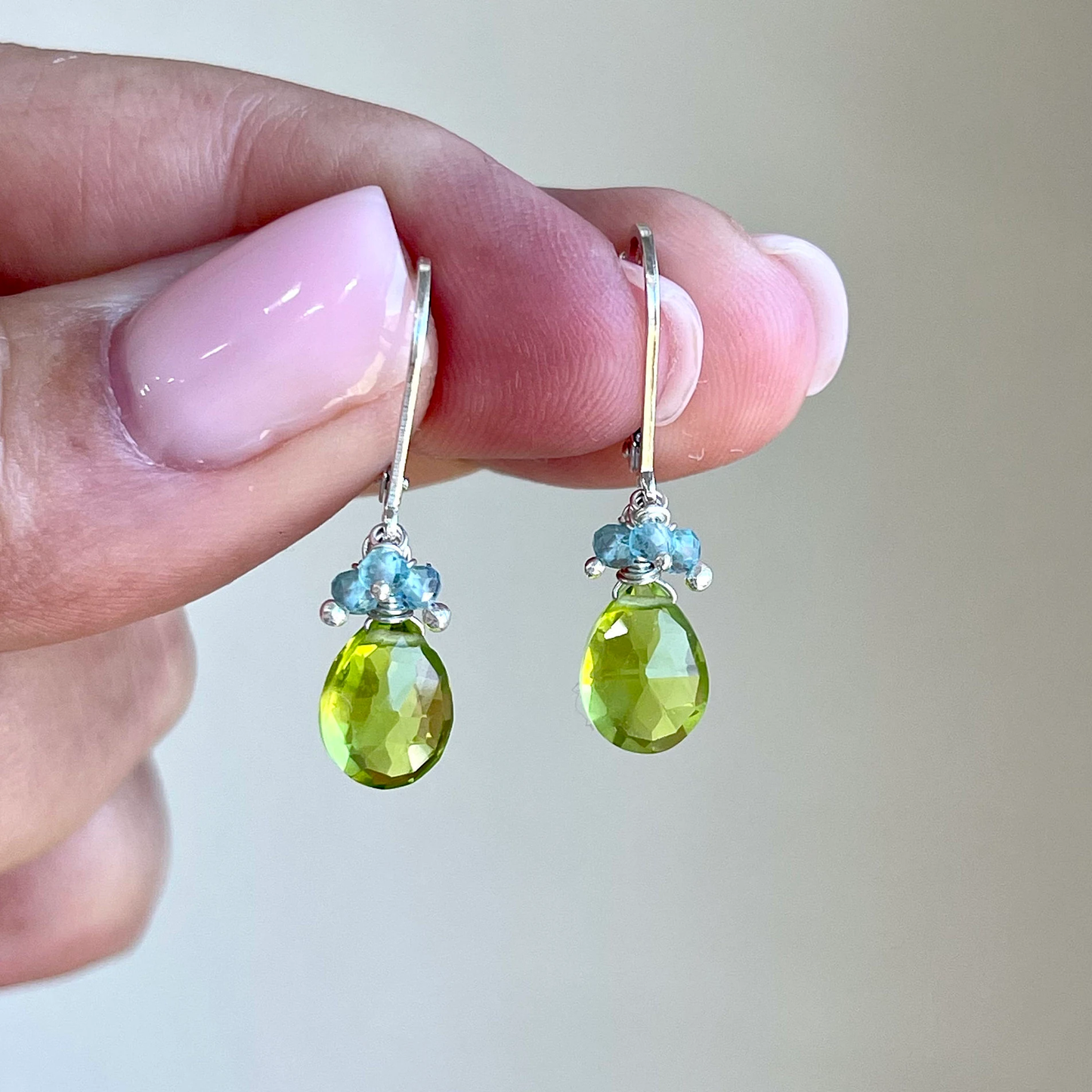 Peridot and Aquamarine Earrings- August Birthstone